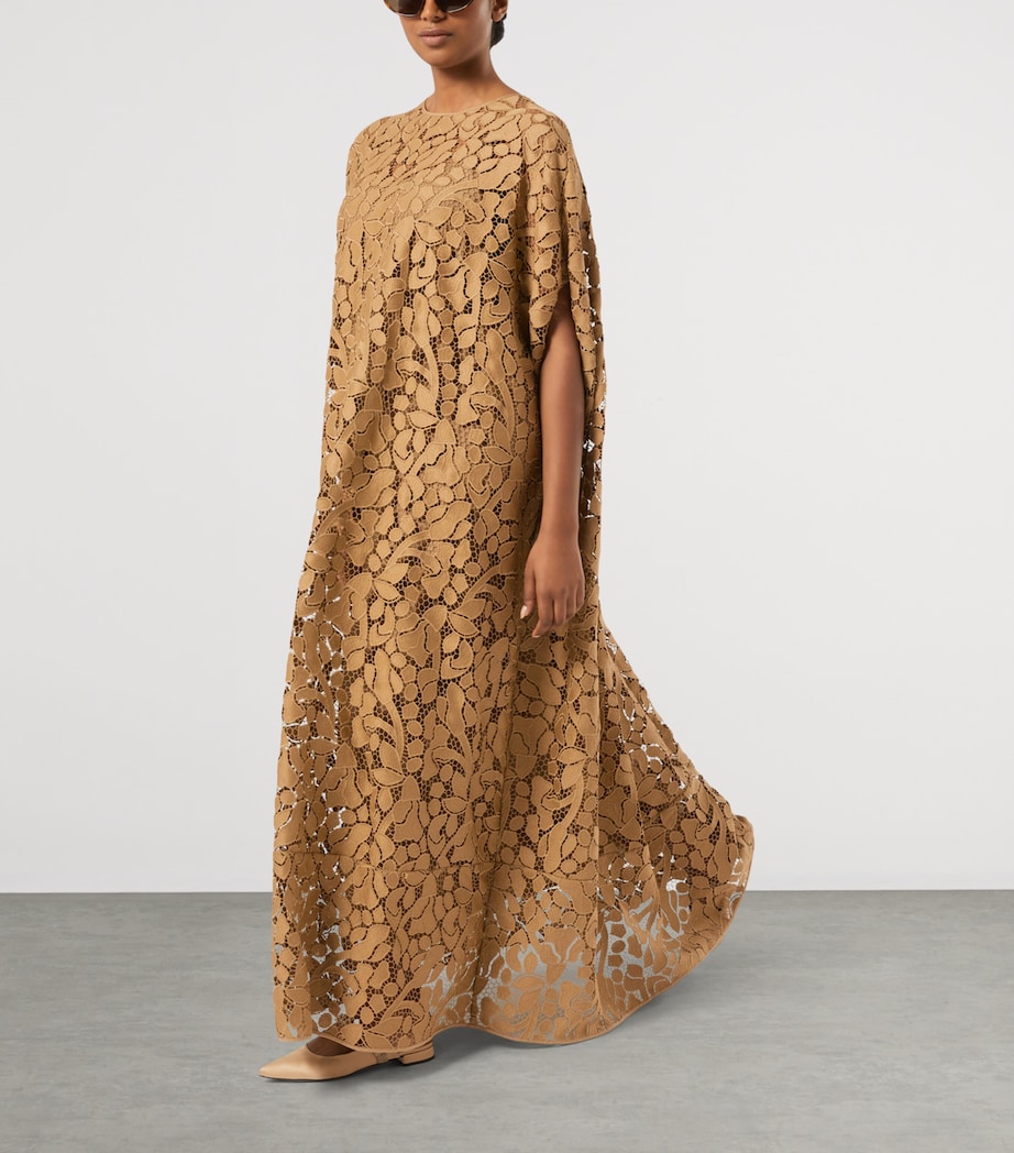 Marina Rinaldi Womens Macramé Lace Maxi Dress Camel Image 4