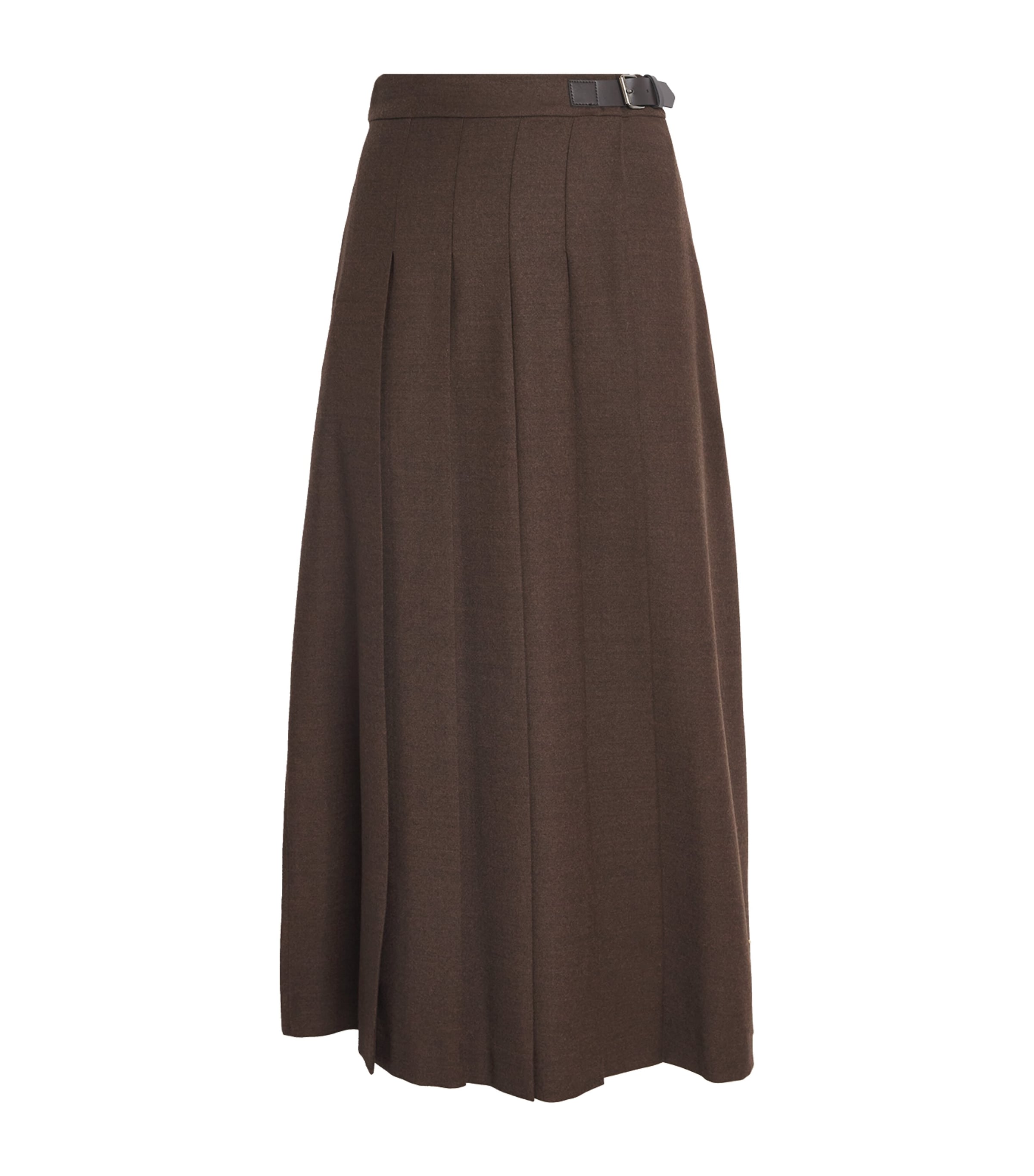 Weekend Max Mara Wool-blend Midi Skirt In Brown
