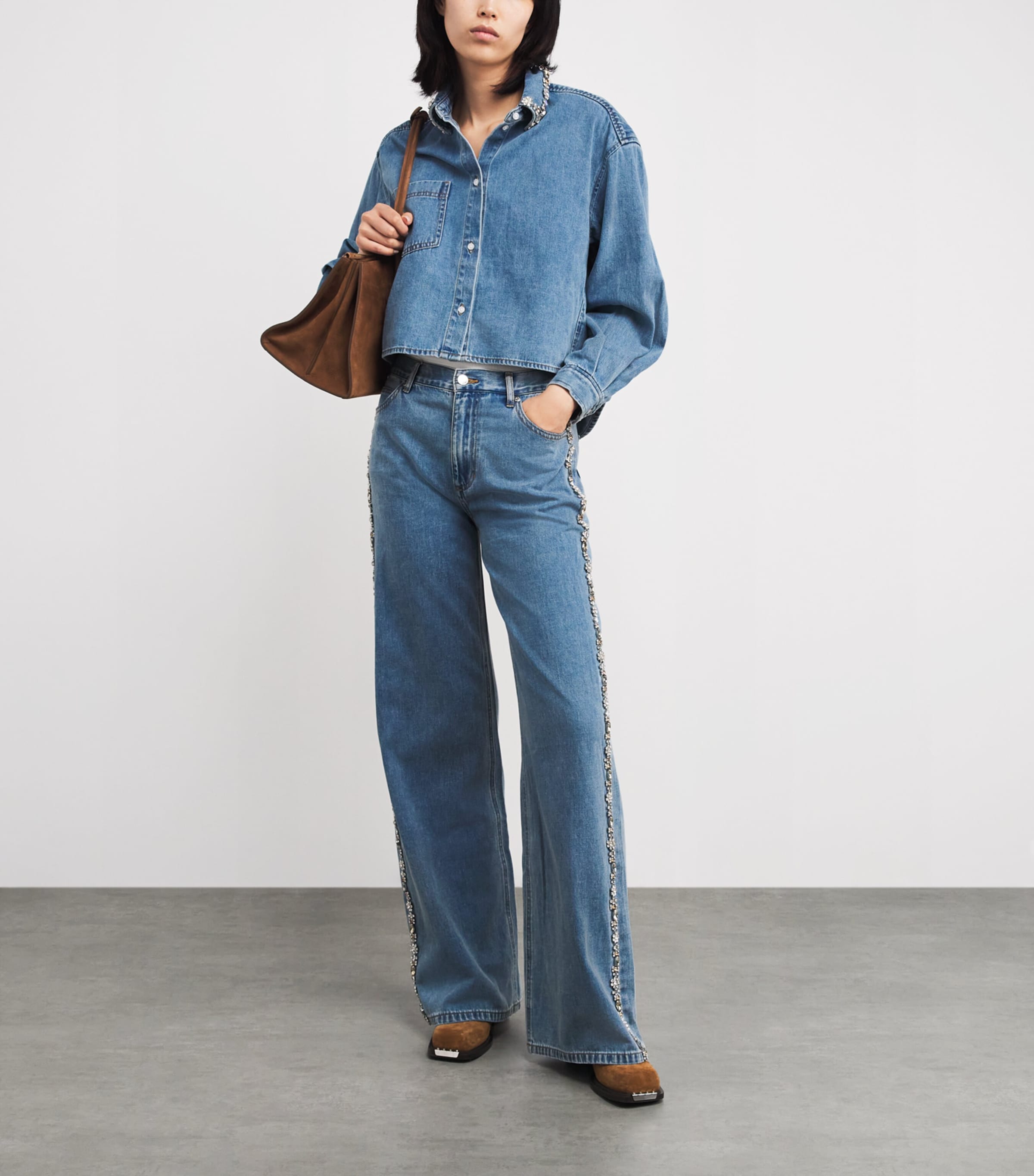 Denim Embellished Shirt BLUE JEAN Image 2