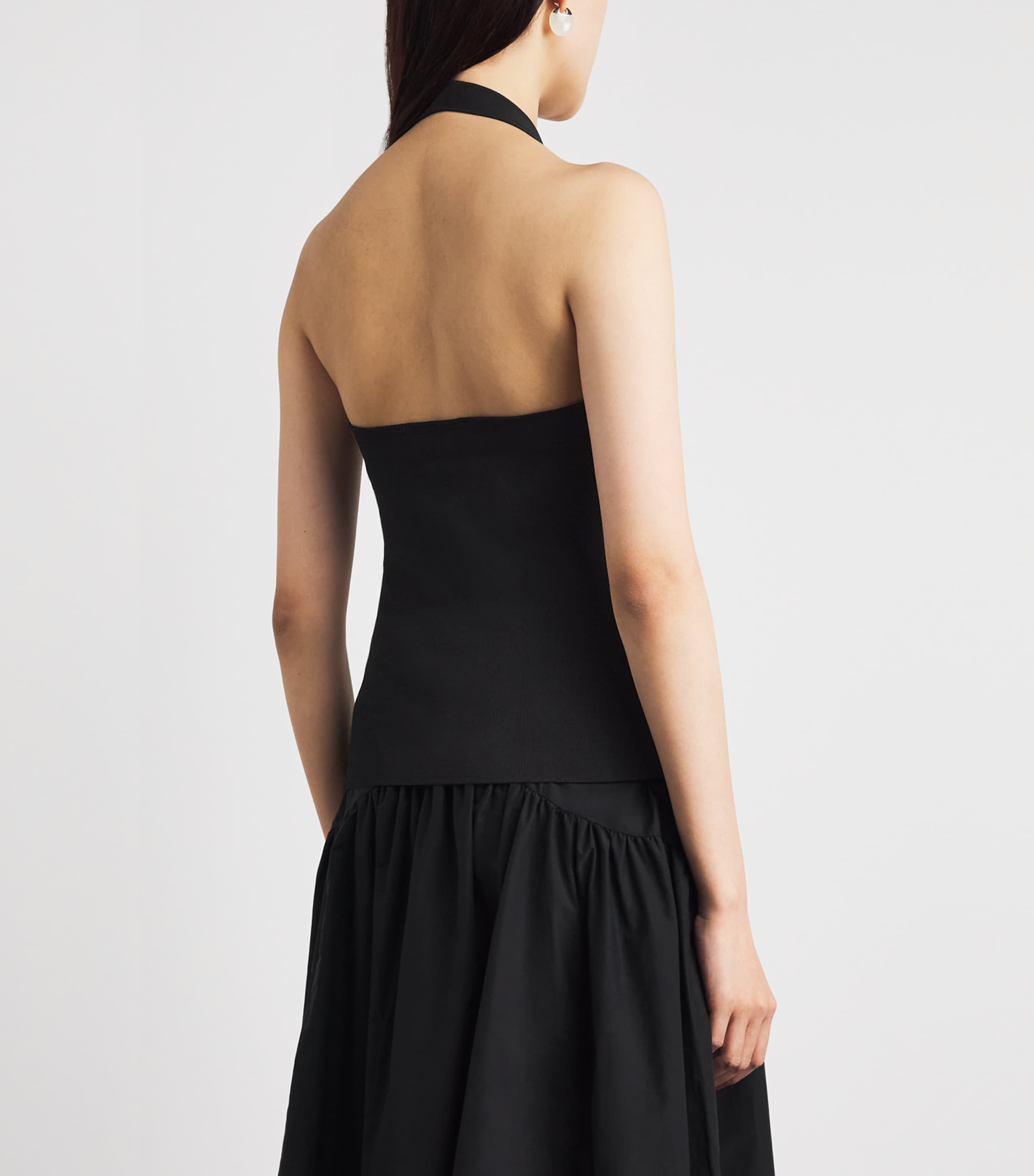 Theory Womens Ribbed Halterneck Top Black Image 5