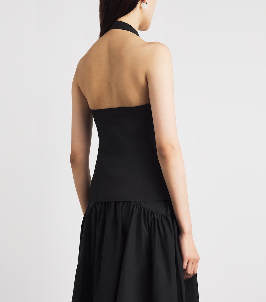 Theory Womens Ribbed Halterneck Top Black Image 5