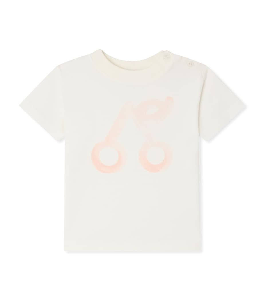 Bonpoint Logo Print T-Shirt (6-18 Months) Upb Blanc Lait Image 1