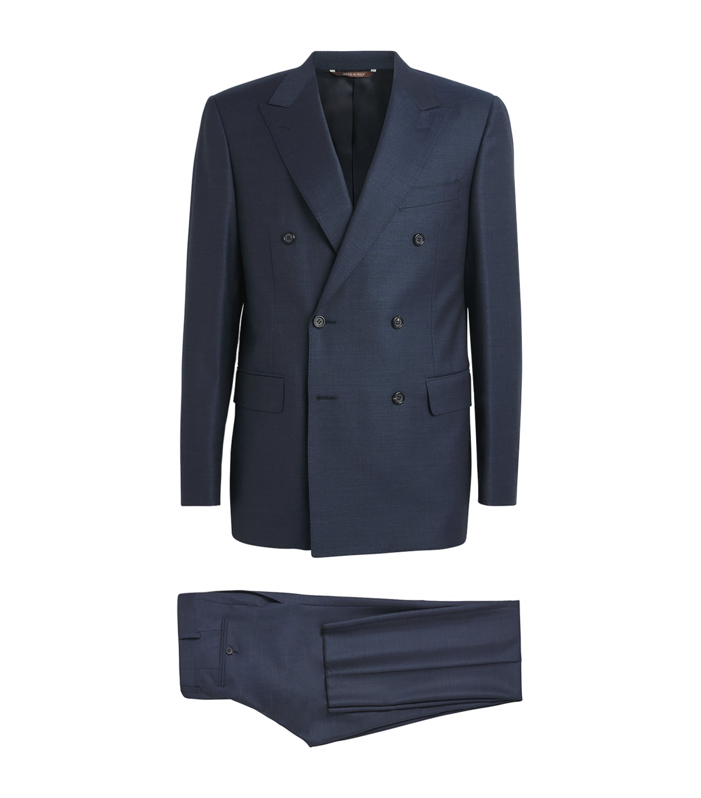 Canali Mens Wool Double-Breasted 2-Piece Suit Navy Image 1