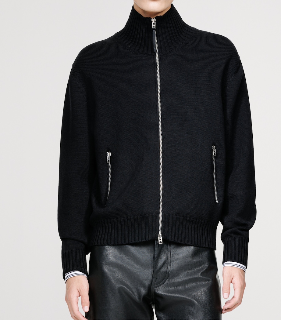TOM FORD Mens Virgin Wool Zip-Up Sweater Naa Image 5