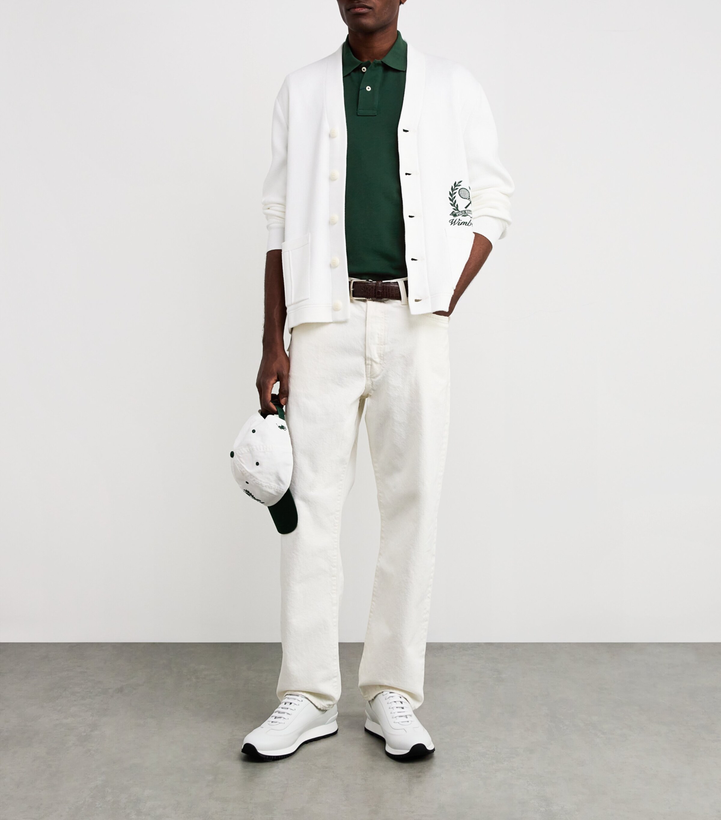 Polo Ralph Lauren Mens x Wimbledon Cotton Mesh Polo Shirt Green Image 2