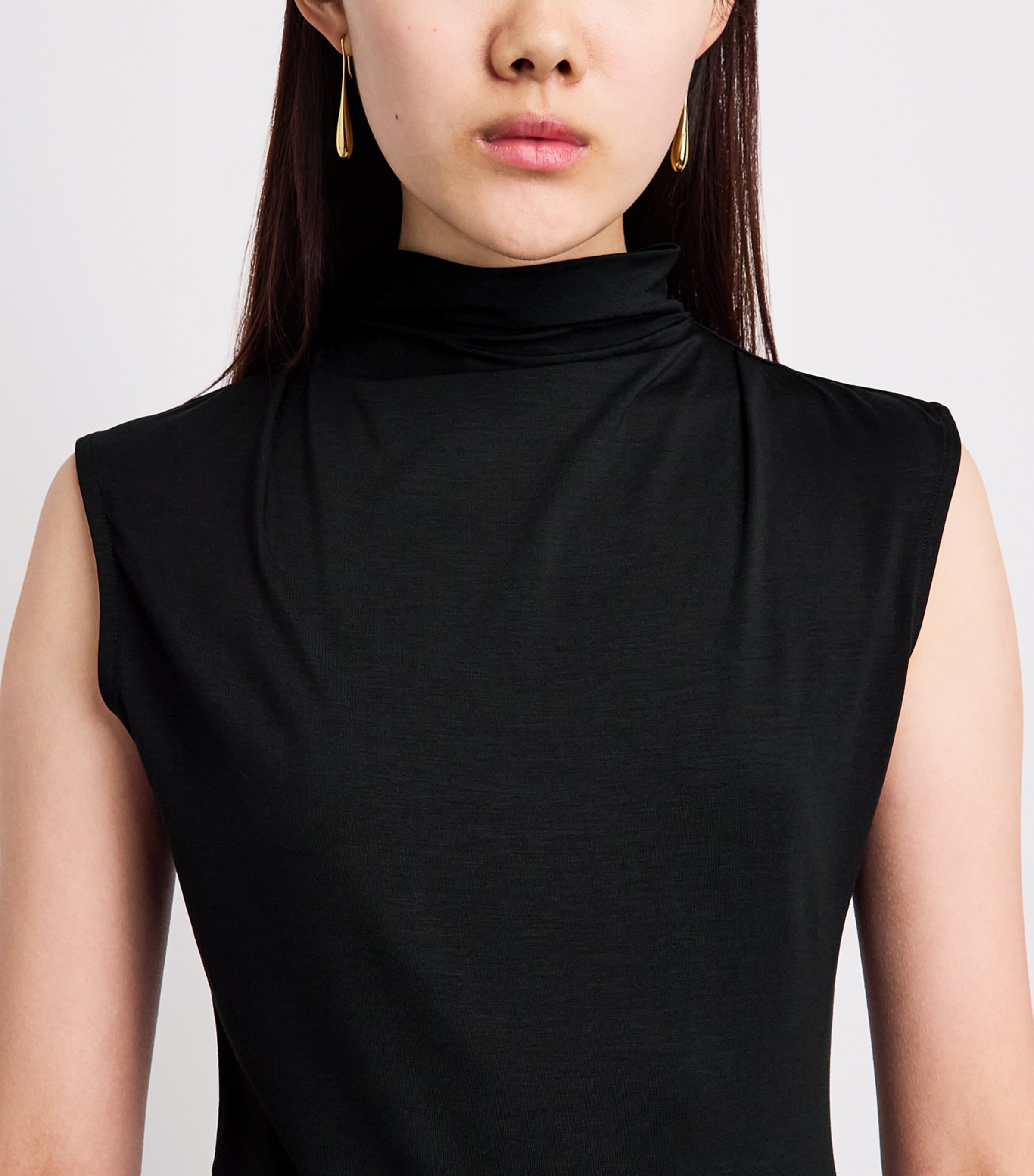 ME+EM Womens Sleeveless Draped Top Black Image 3