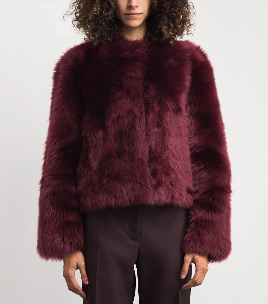 Shearling Natasha Jacket CRANBERRY Image 3