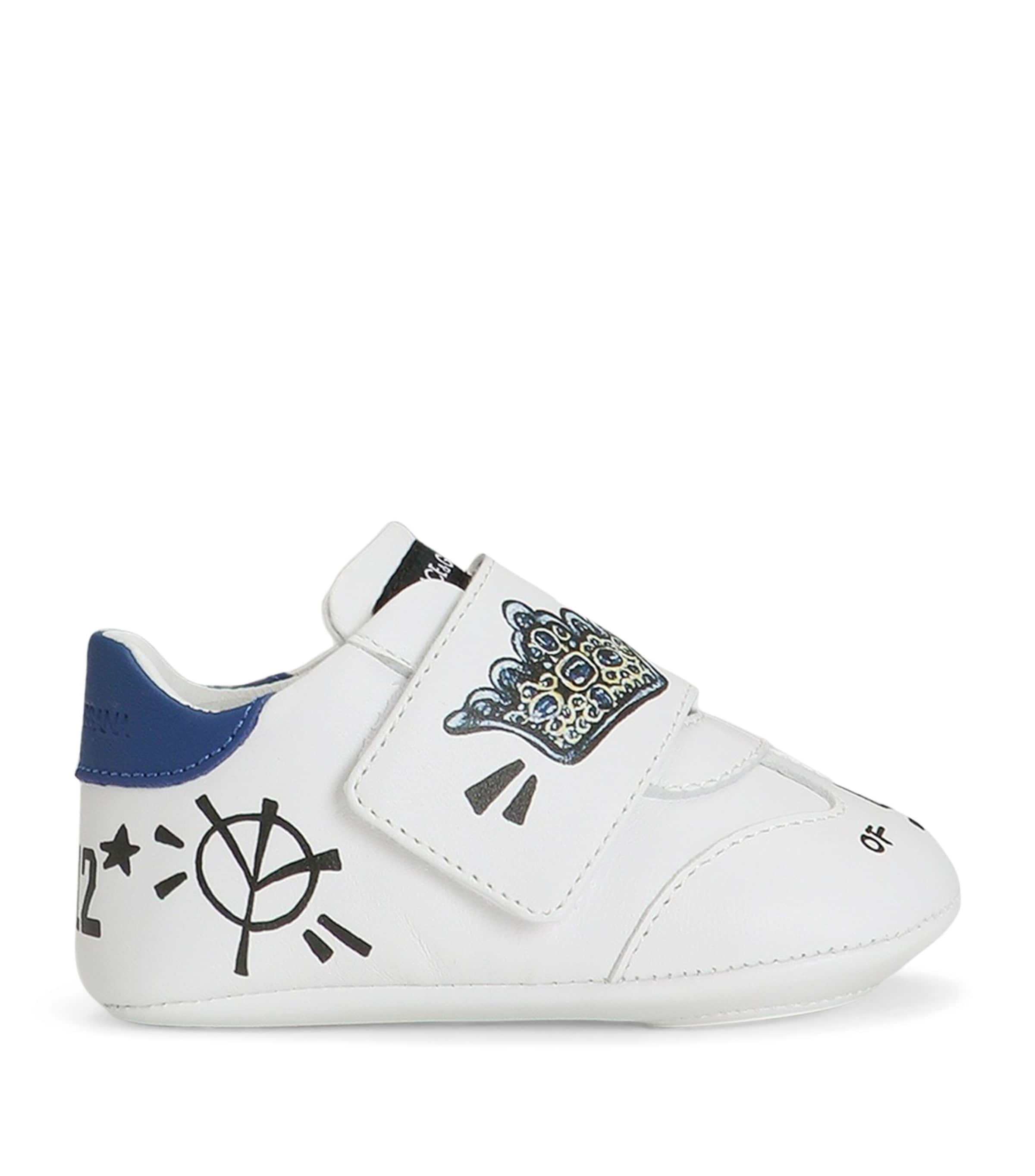 Dolce&Gabbana Kids Leather Low-Top Sneakers Scritte Image 1