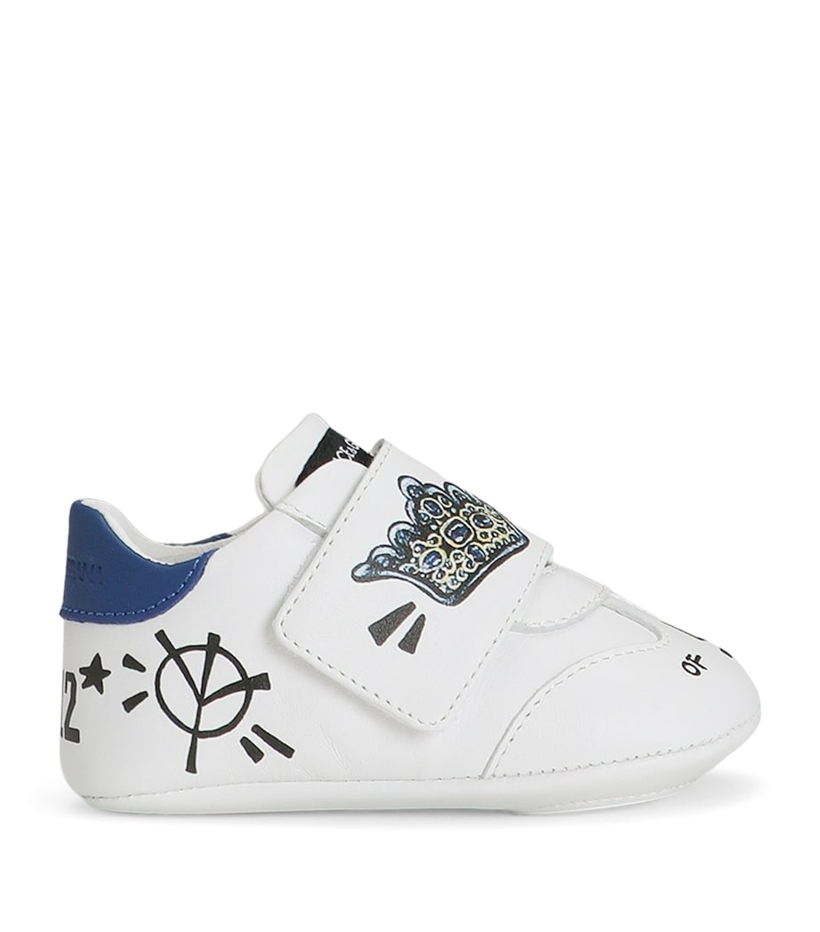 Dolce&Gabbana Kids Leather Low-Top Sneakers Scritte Image 1