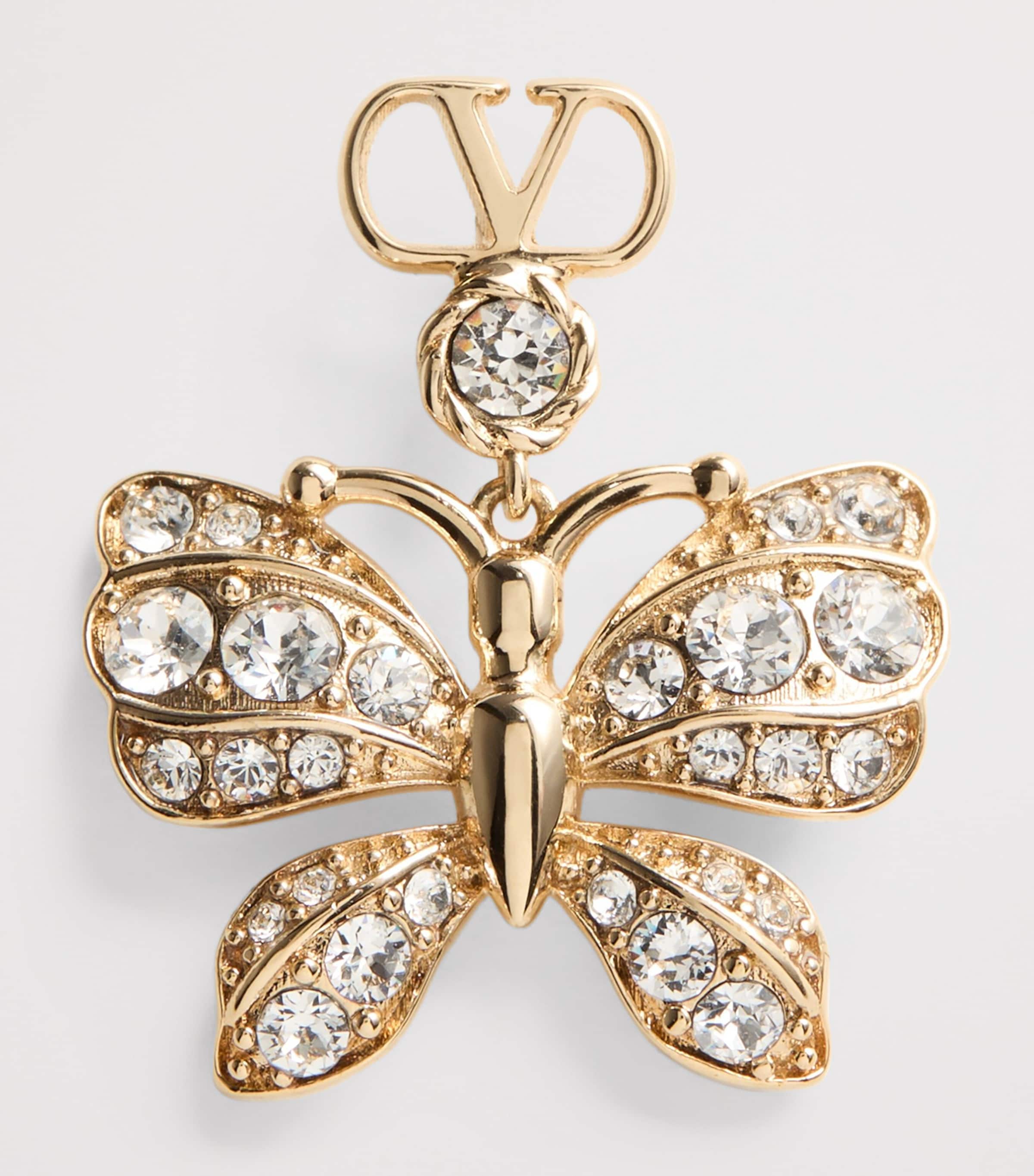 Valentino Garavani Swarovski Crystal Flutterby Earrings Image 4