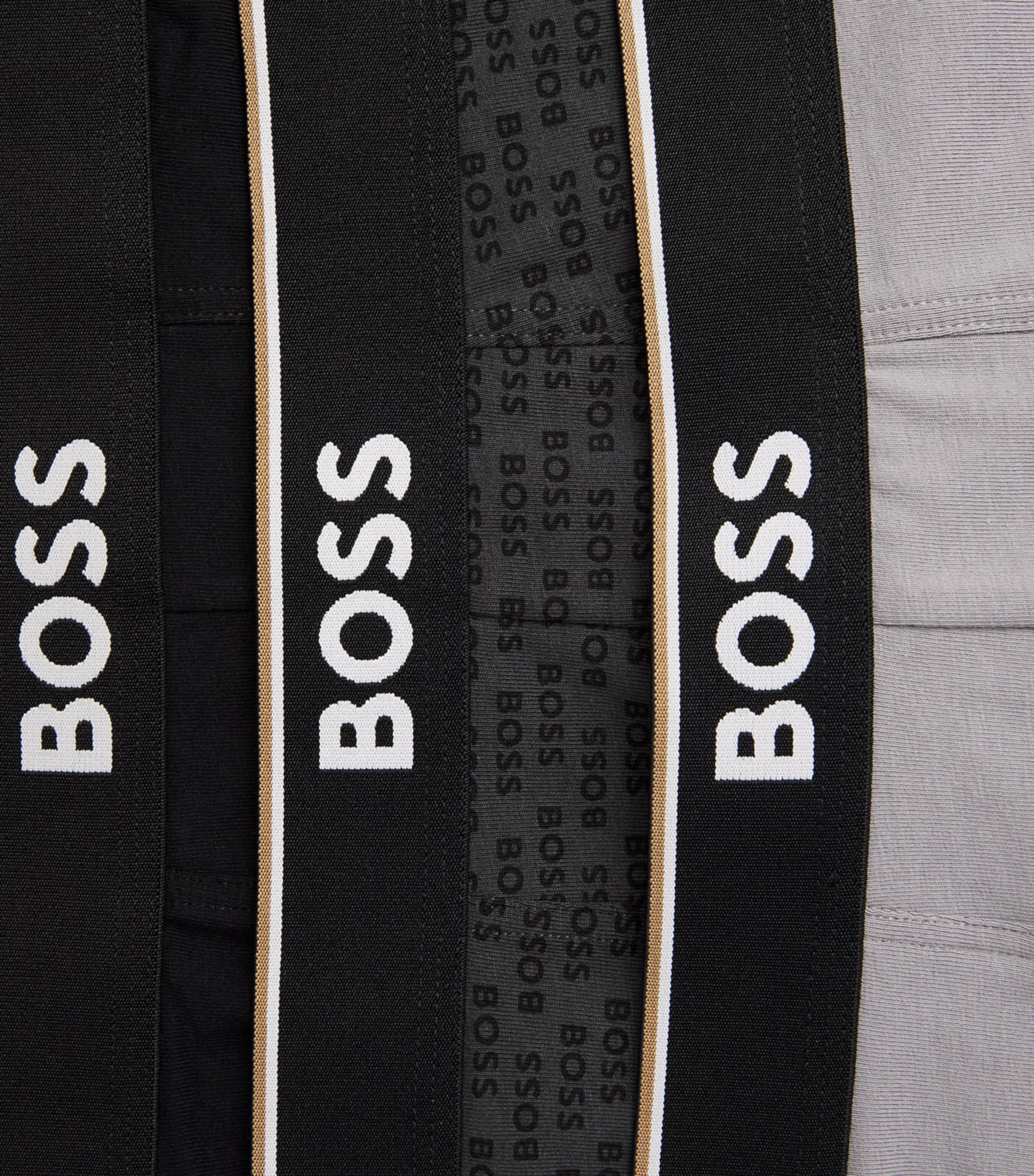 BOSS Mens Stretch-Cotton Power Trunks (Pack of 3) Dark Grey Image 5