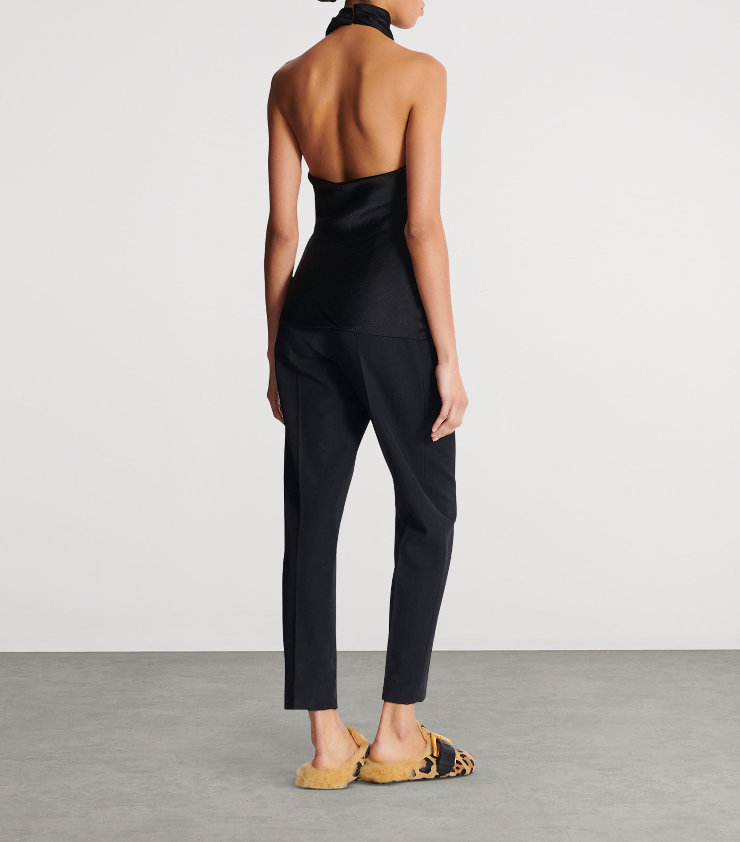 Silk Crepe Halterneck Top 0PA NOIR Image 3
