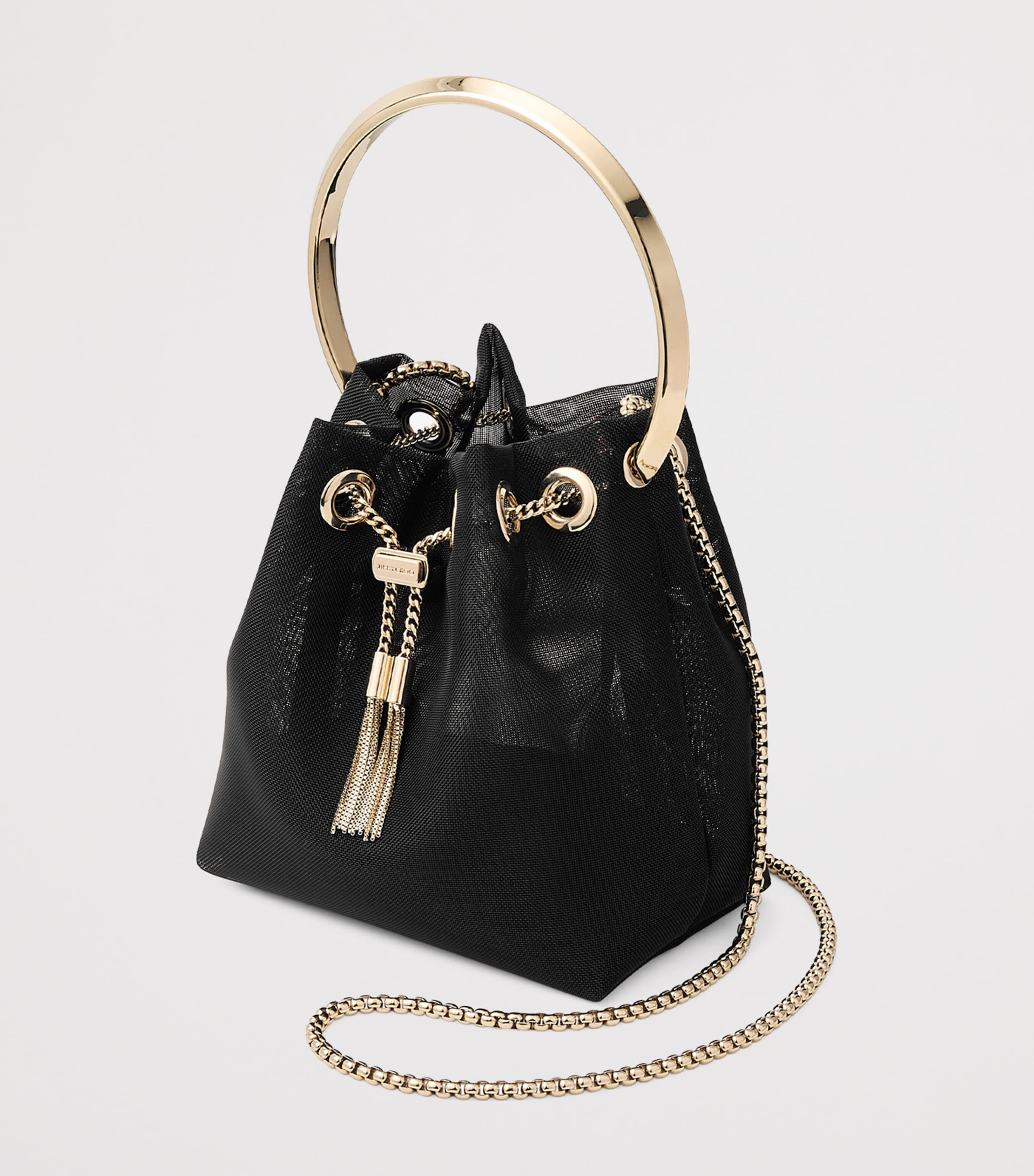 Mesh Bon Bon Top-Handle Bag BLACK/LIGHT GOLD Image 5