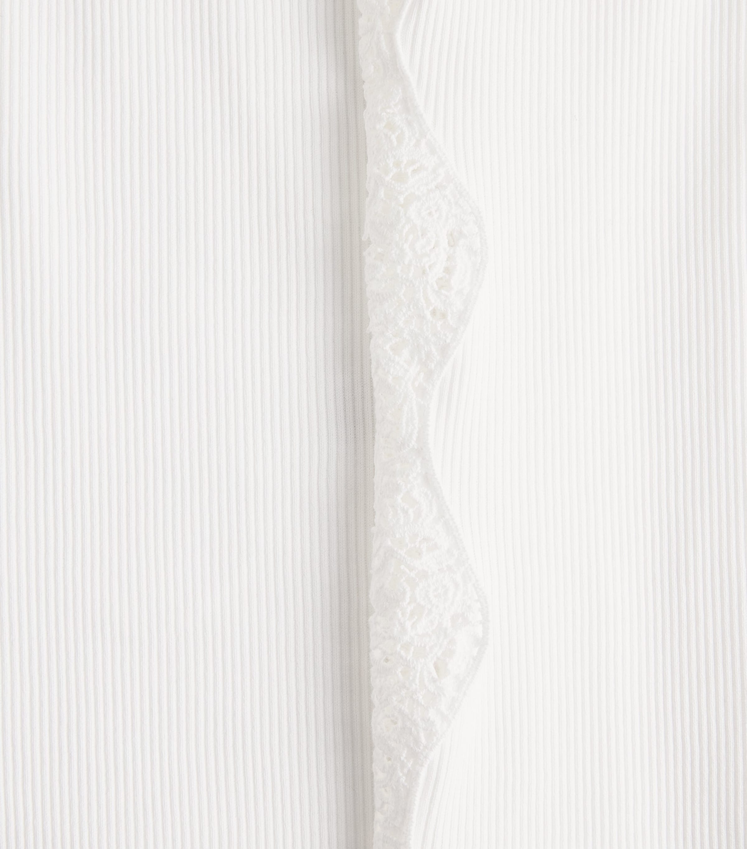 Sandro Paris Womens Cotton Lace-Trim Slim Tank Top White Image 6