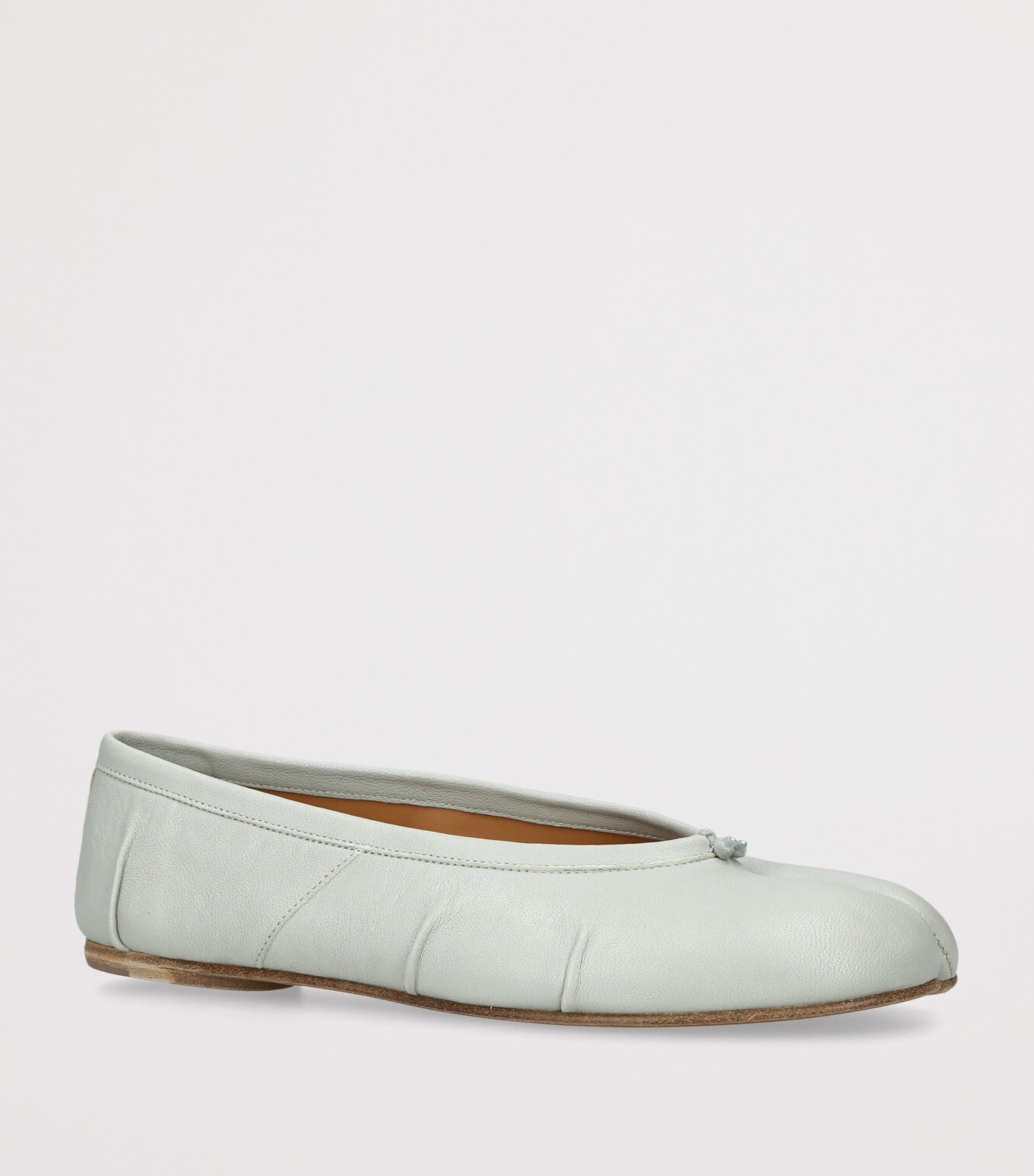 Maison Margiela Womens Leather Tabi Ballet Flats Bone Image 5