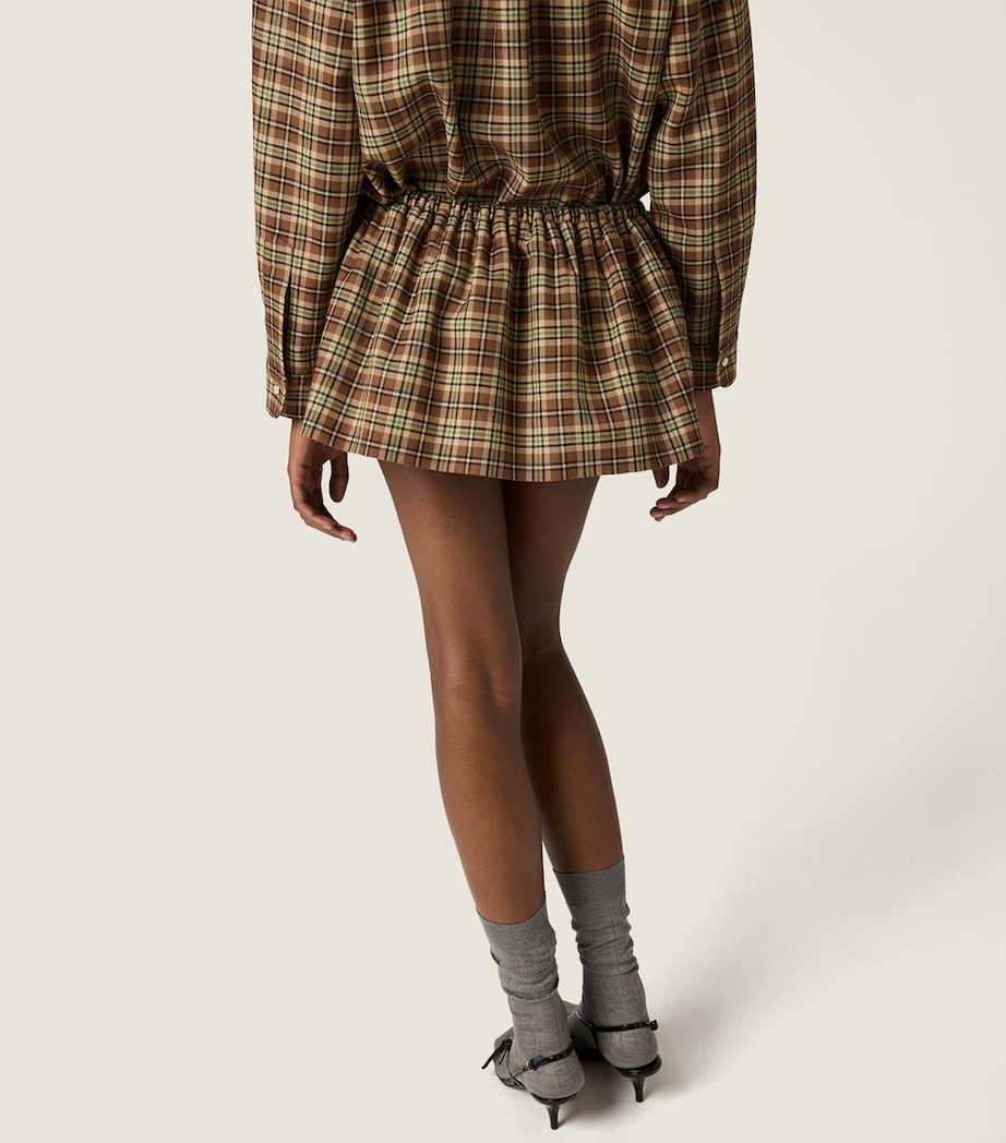Wool Plaid Mini Skirt F0C59 Image 3
