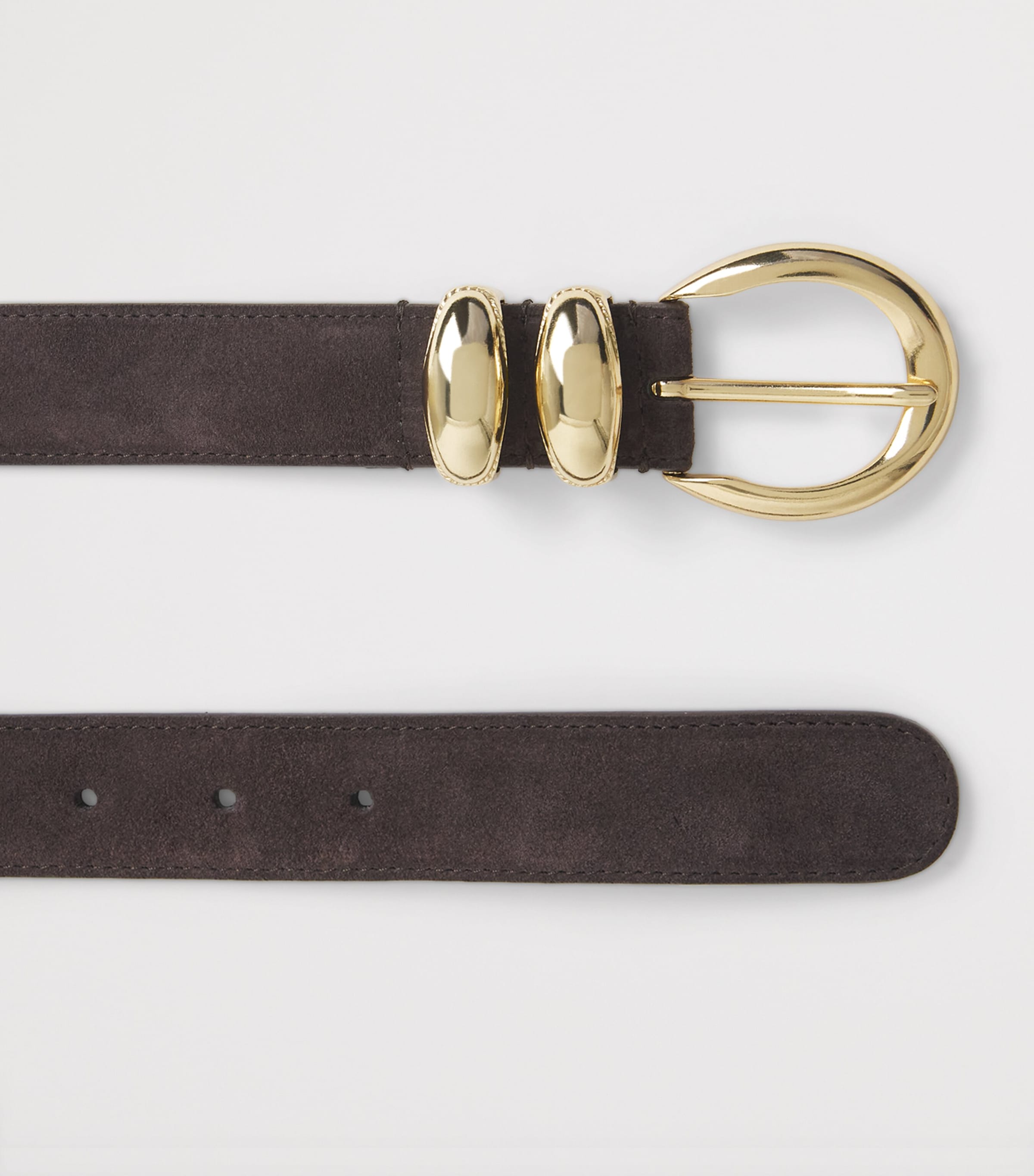 Sandro Paris Suede Buckle Belt Brown Image 3