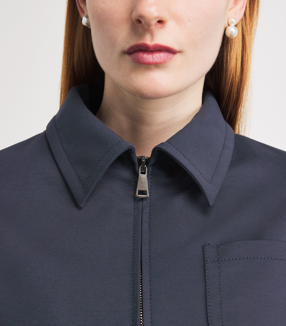 Fabiana Filippi Womens Milano Knit Jersey Jacket Blu Notte Image 3