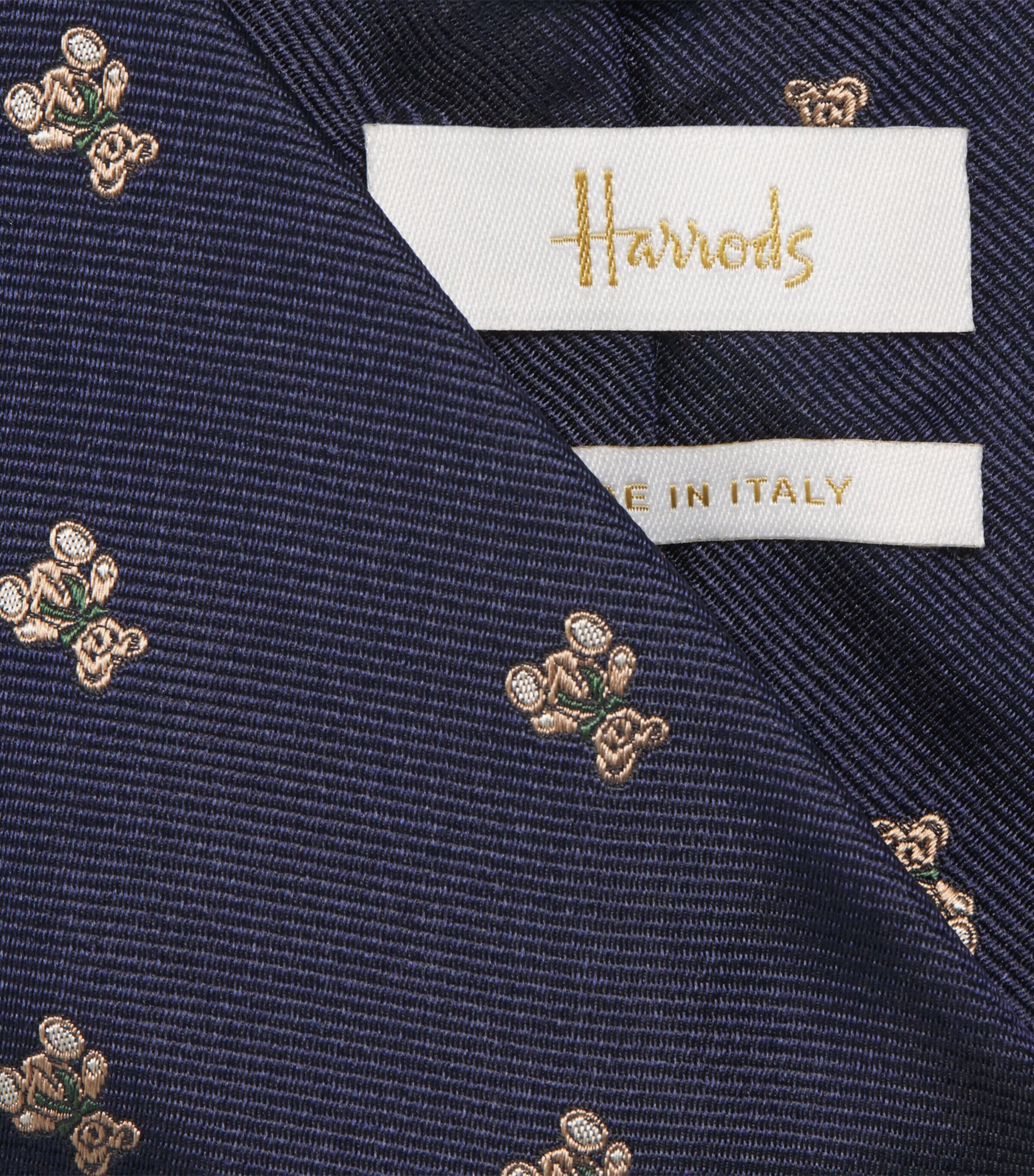 Harrods Silk Henry Bear Tie Navy Image 2