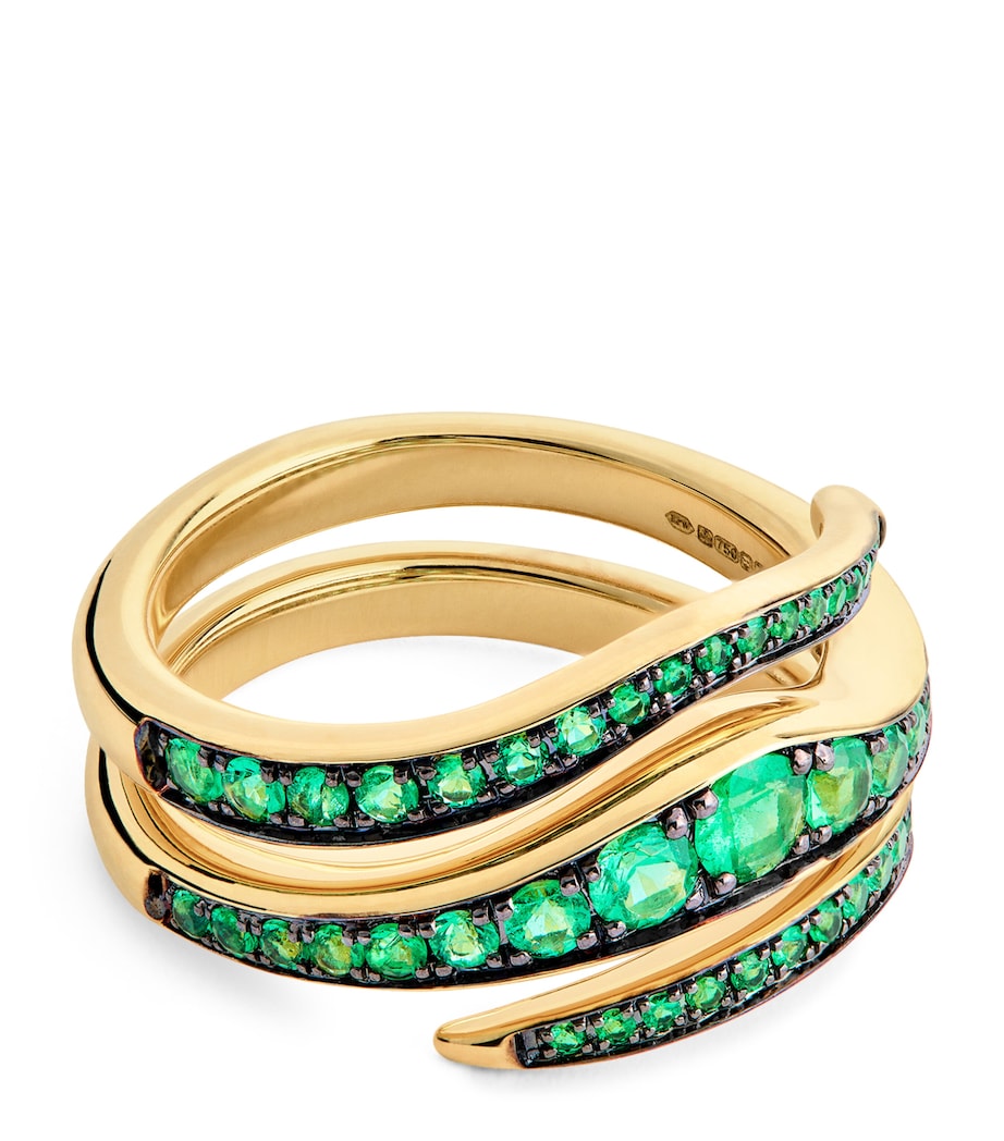 Yellow Gold and Emerald Double Wrap Ring YELLOW GOLD Image 1