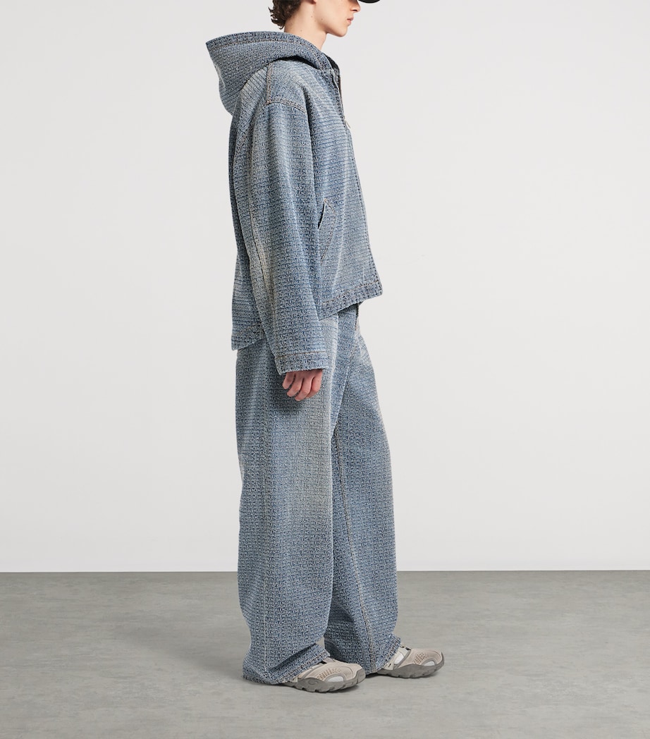 Balenciaga Mens Embroidered Logo Baggy-Fit Jeans Image 4