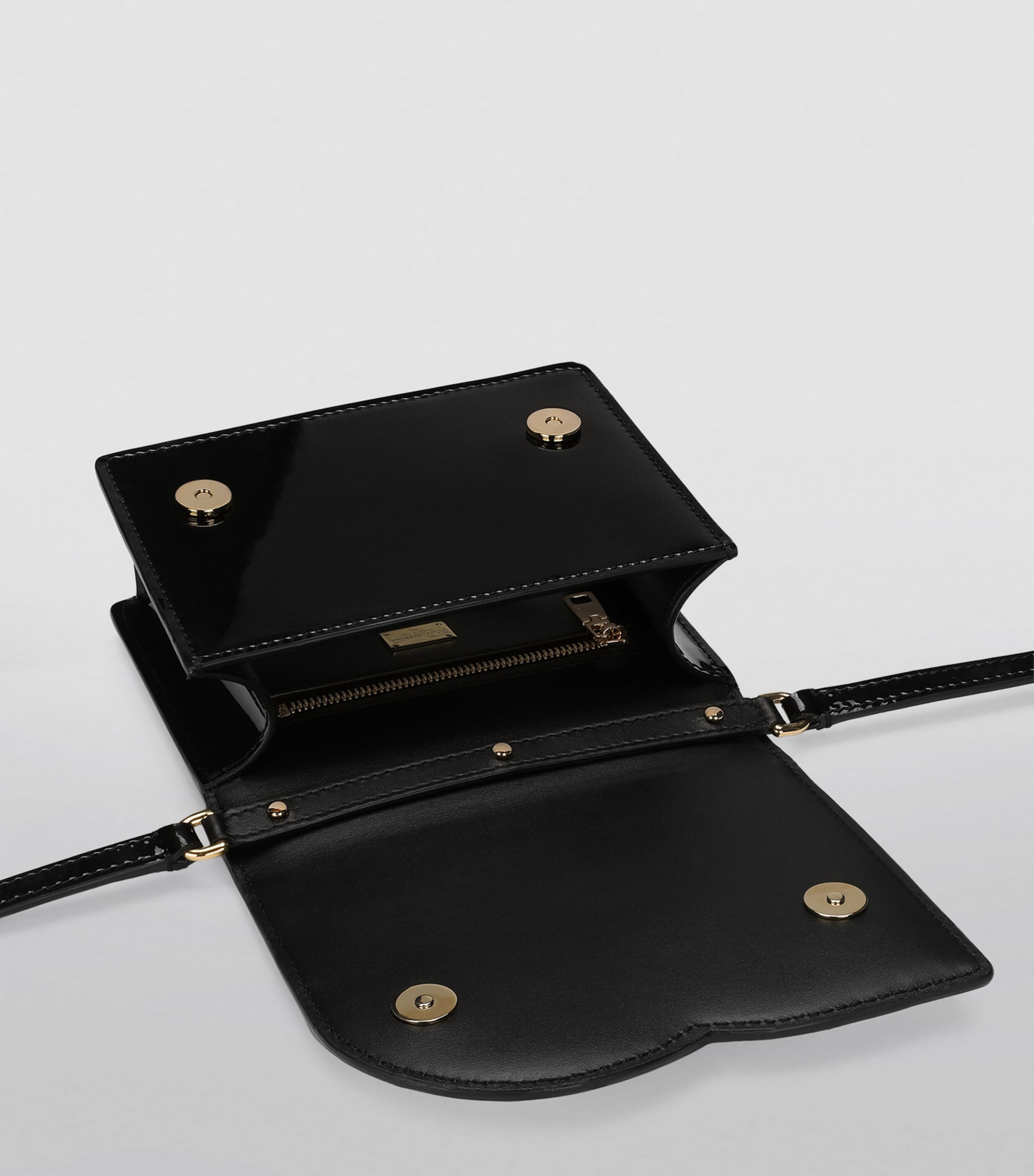 Small Patent Leather Logo Cross-Body Bag 80999-BLACK Image 2