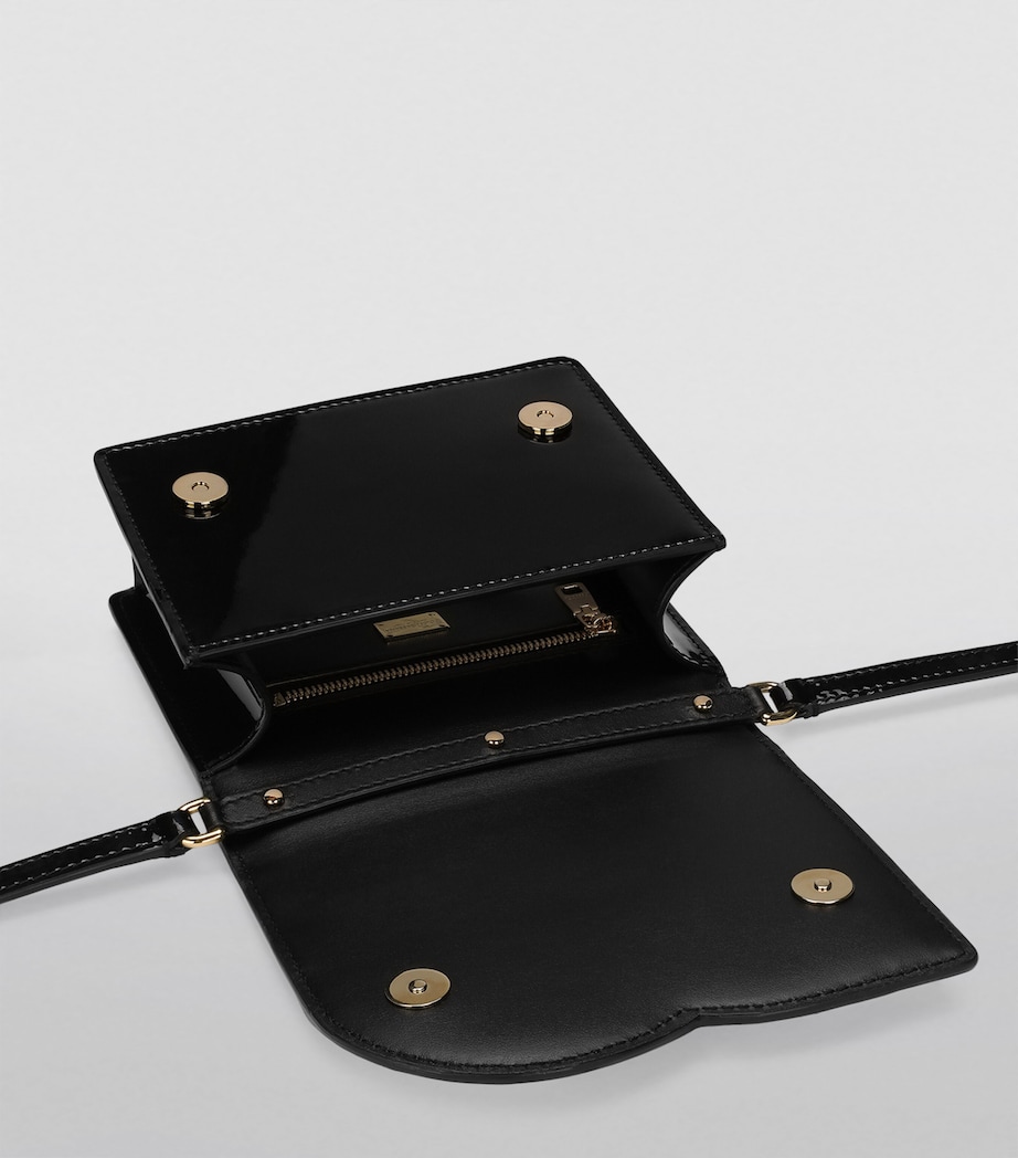 Small Patent Leather Logo Cross-Body Bag 80999-BLACK Image 2