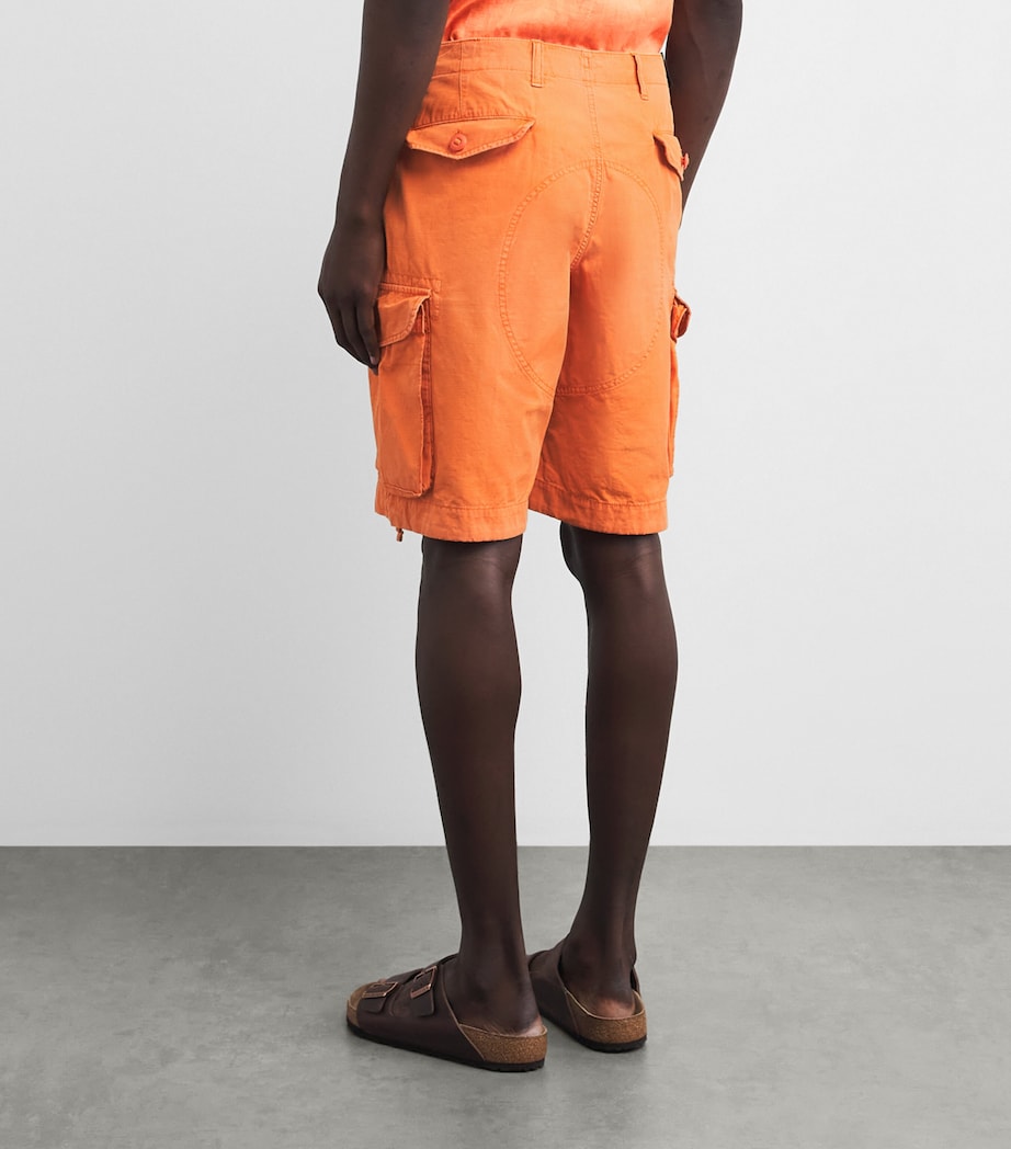 Polo Ralph Lauren Mens Cotton Cargo Shorts Washed Optic Orange Image 5