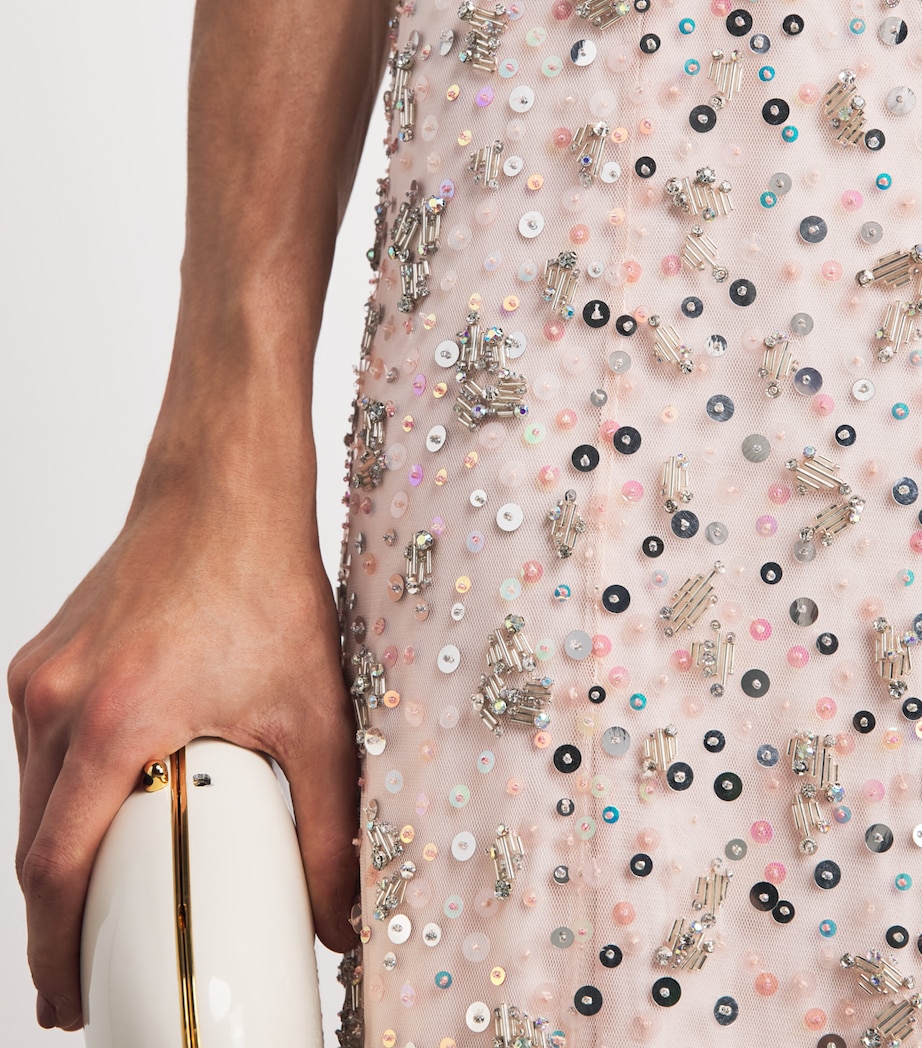 Jenny Packham Womens Embellished Orchid Maxi Dress Sugar Image 5