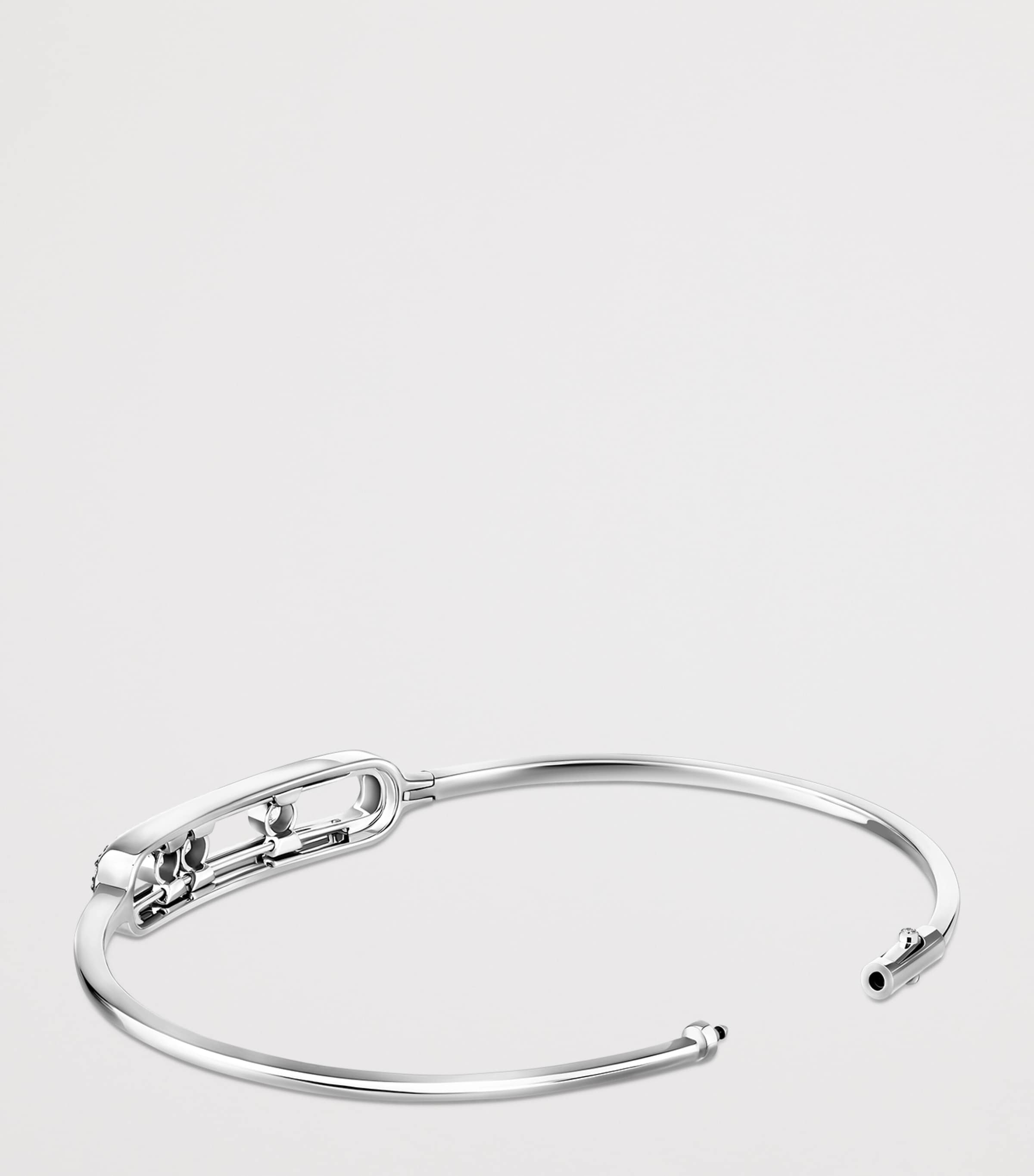Messika Move Classique White Gold and Diamond Pavé Thin Bangle White Gold Image 3