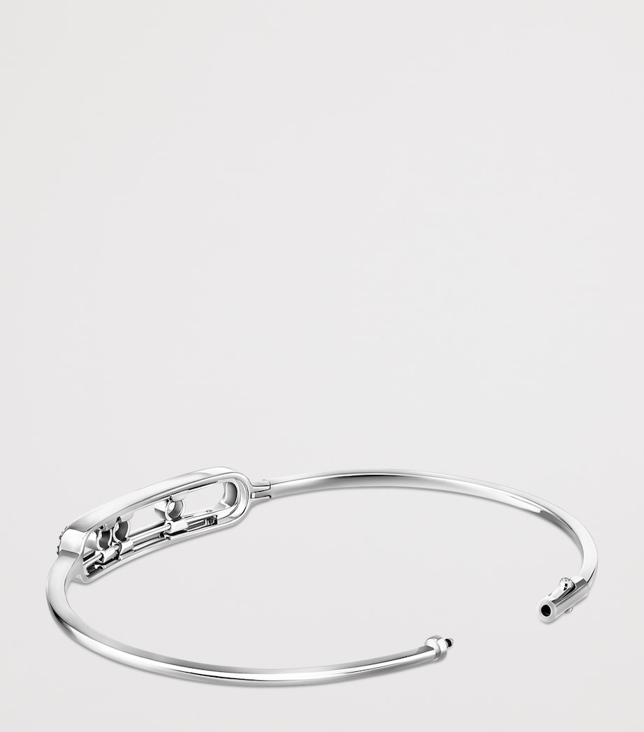Messika Move Classique White Gold and Diamond Pavé Thin Bangle White Gold Image 3