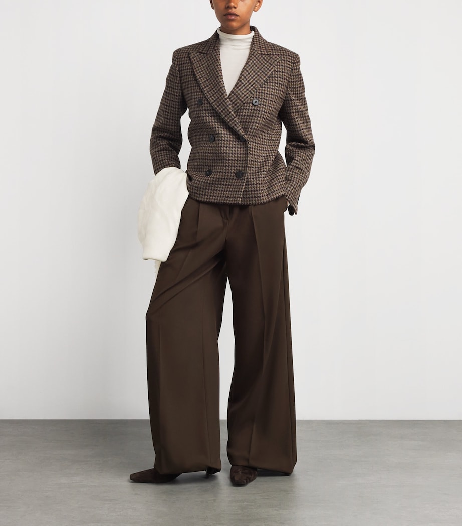 Wool Straight-Leg Trousers DARK BROWN Image 2