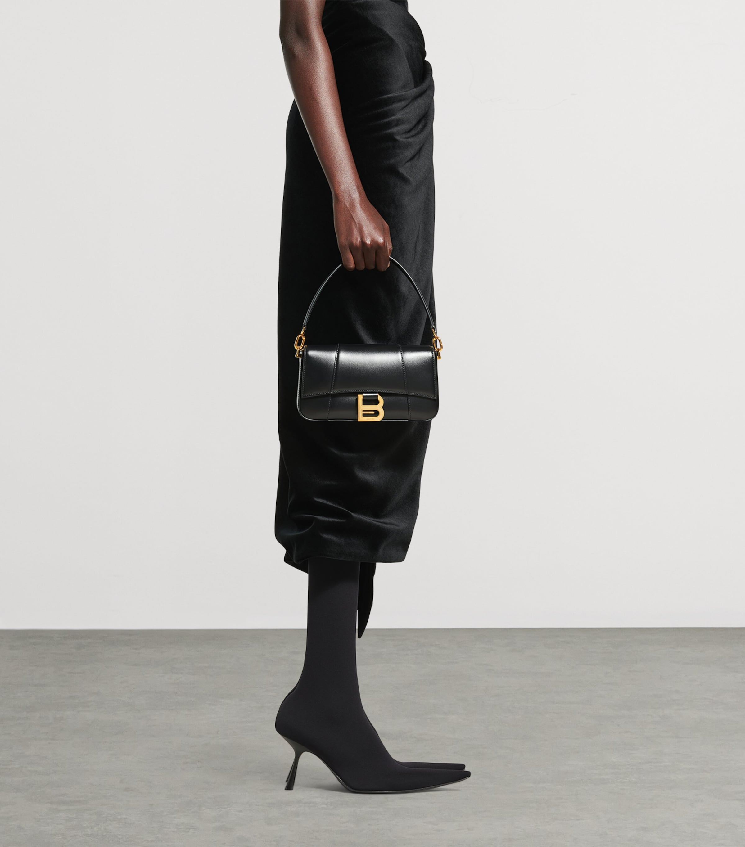 Balenciaga Small Leather Hourglass Top-Handle Bag Image 2