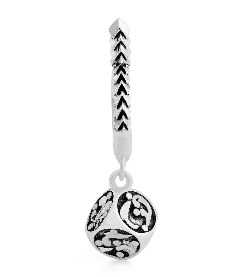 Sterling Silver Arabesque Dice Single Earring SILVER Image 1