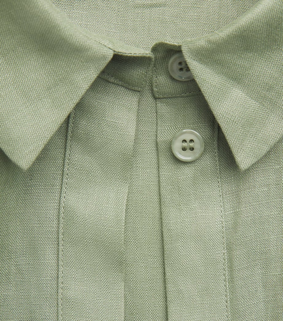 MM Womens Linen Boxy Shirt Sage Green Image 6