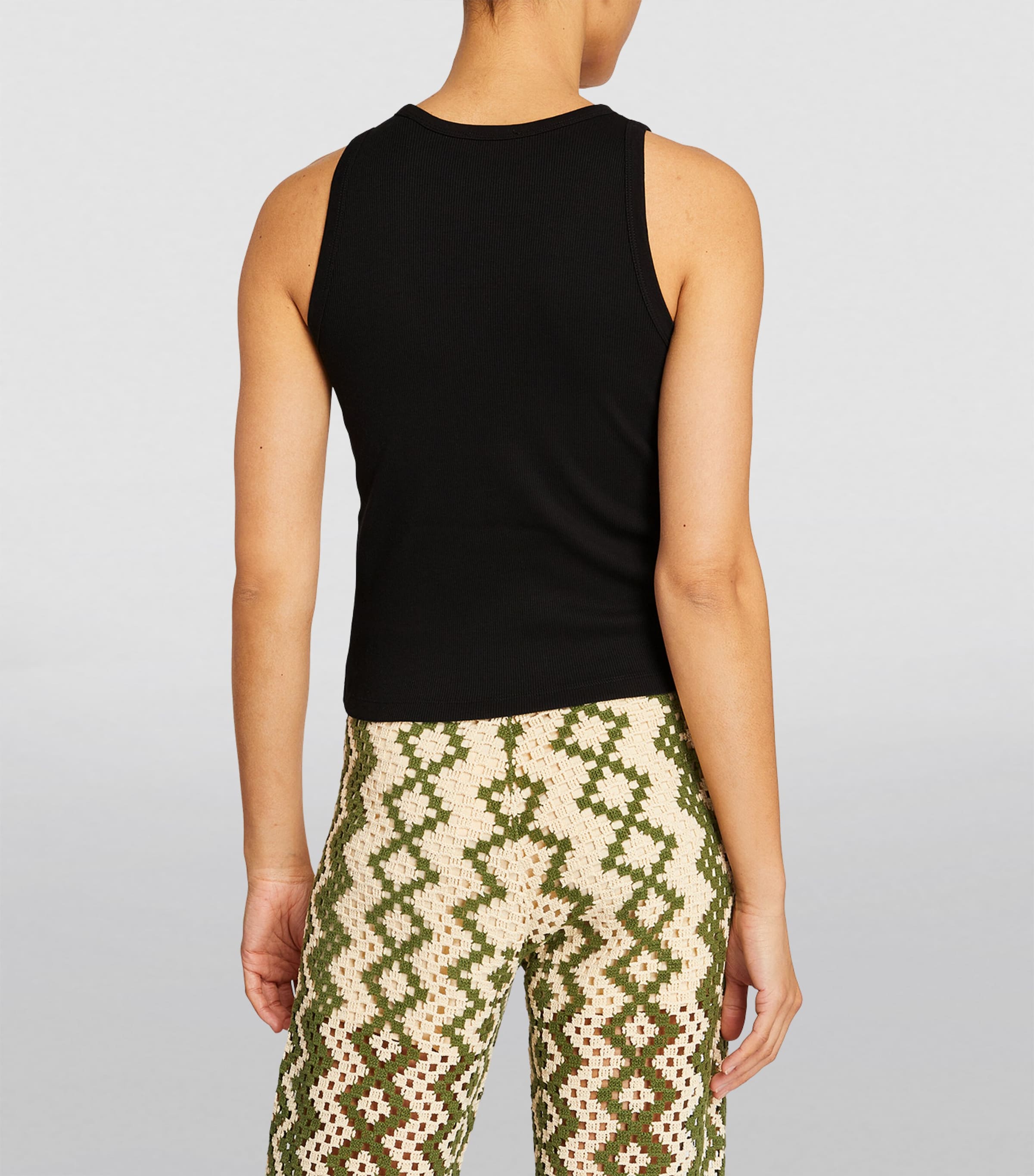 Ribbed Tank Top BLACK Image 4