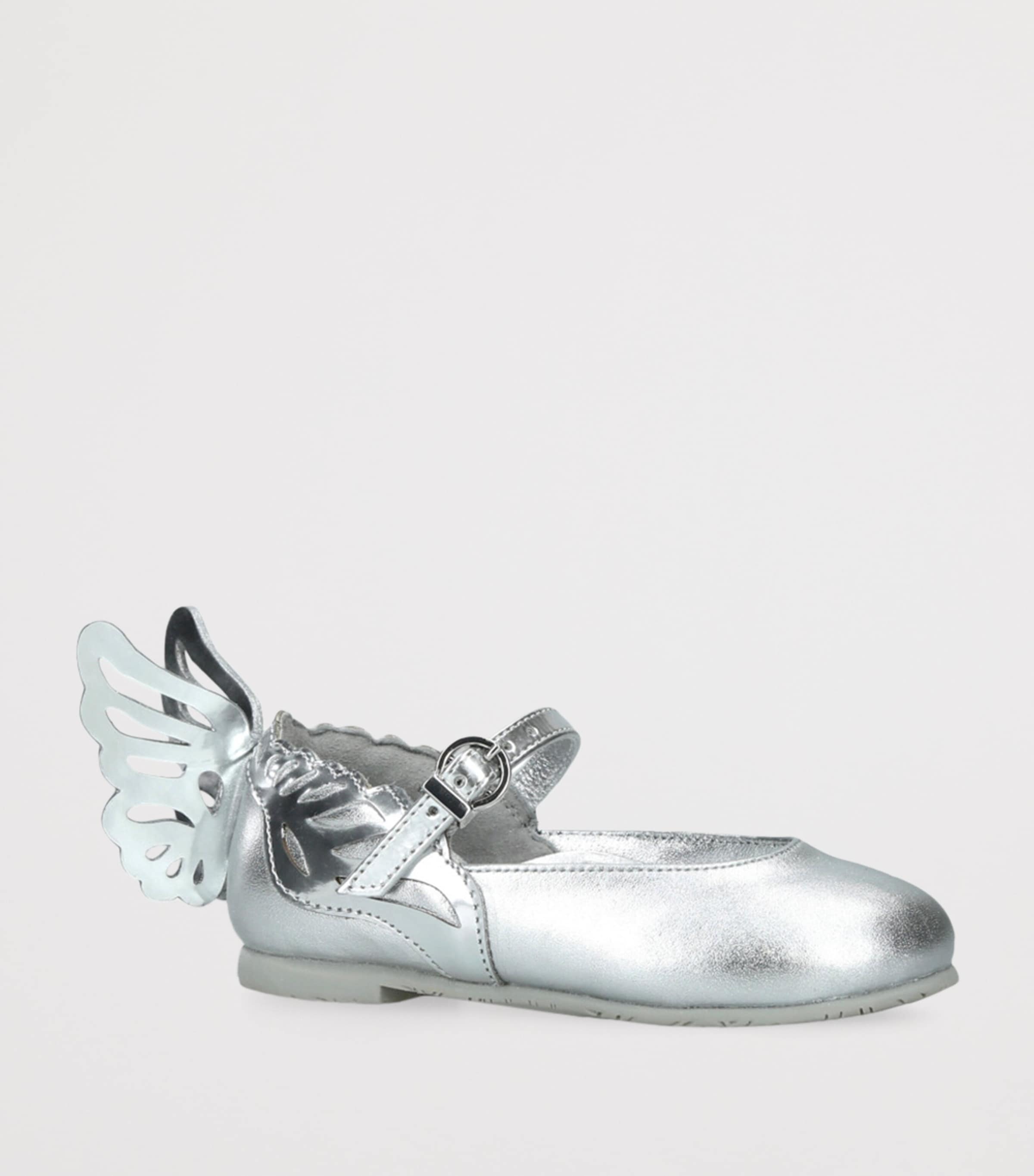 Sophia Webster Mini Leather Heavenly Ballet Flats Silver Image 3