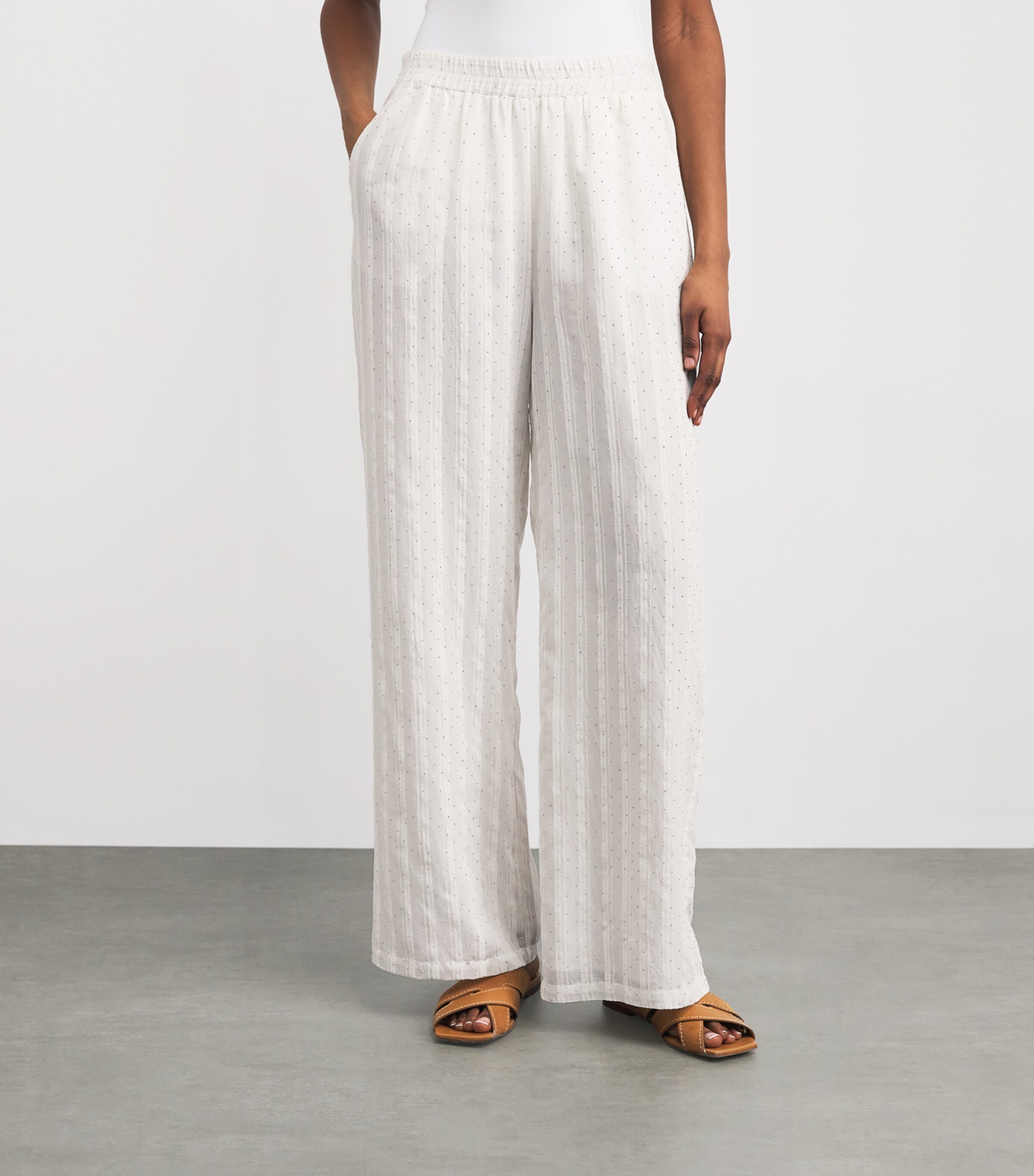 Melissa Odabash Womens Diamanté Trisha Trousers White Image 4