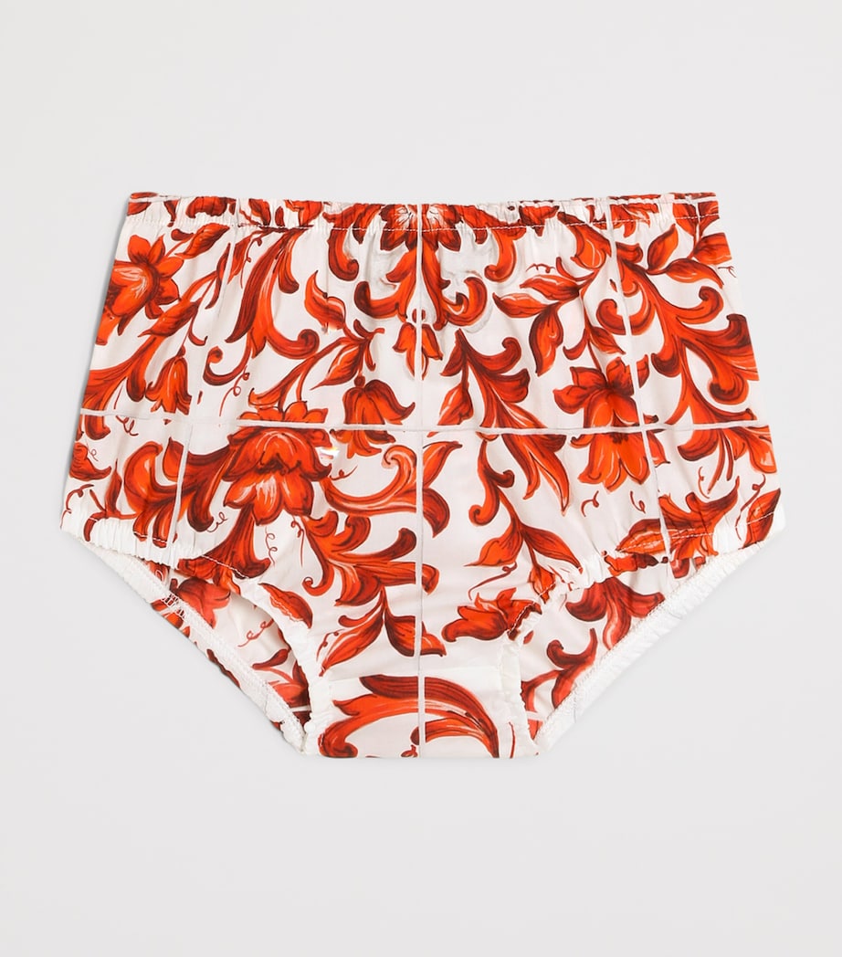Dolce&Gabbana Kids Majolica Print T-Shirt Dress and Bloomers (3-30 Months) Combined Colou Image 3