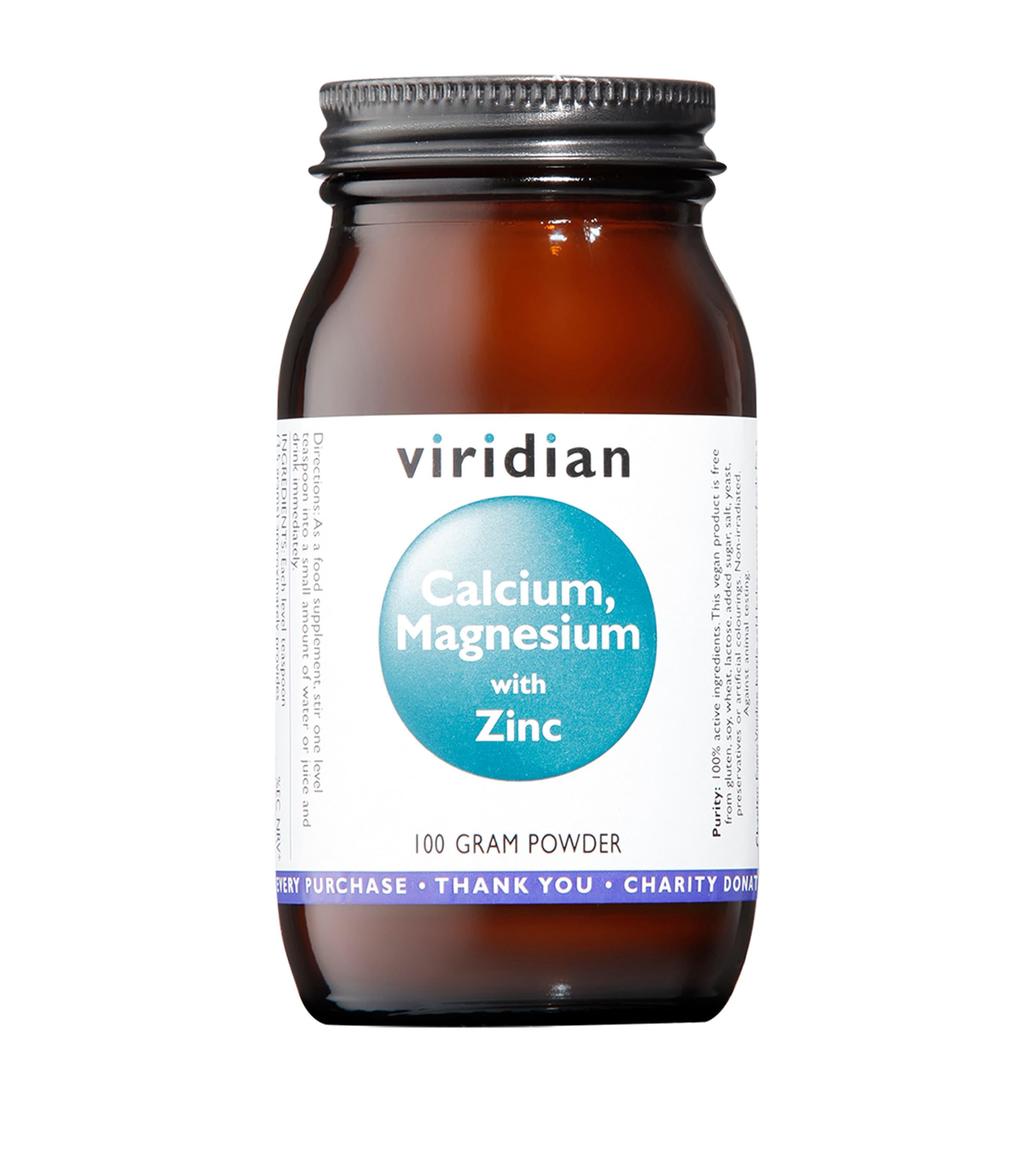 Viridian Calcium, Magnesium with Zinc Powder (100g) | Health & Wellbeing | Vitamins & Supplements | Body Care | Beauty Supplements | Designers | Viridian