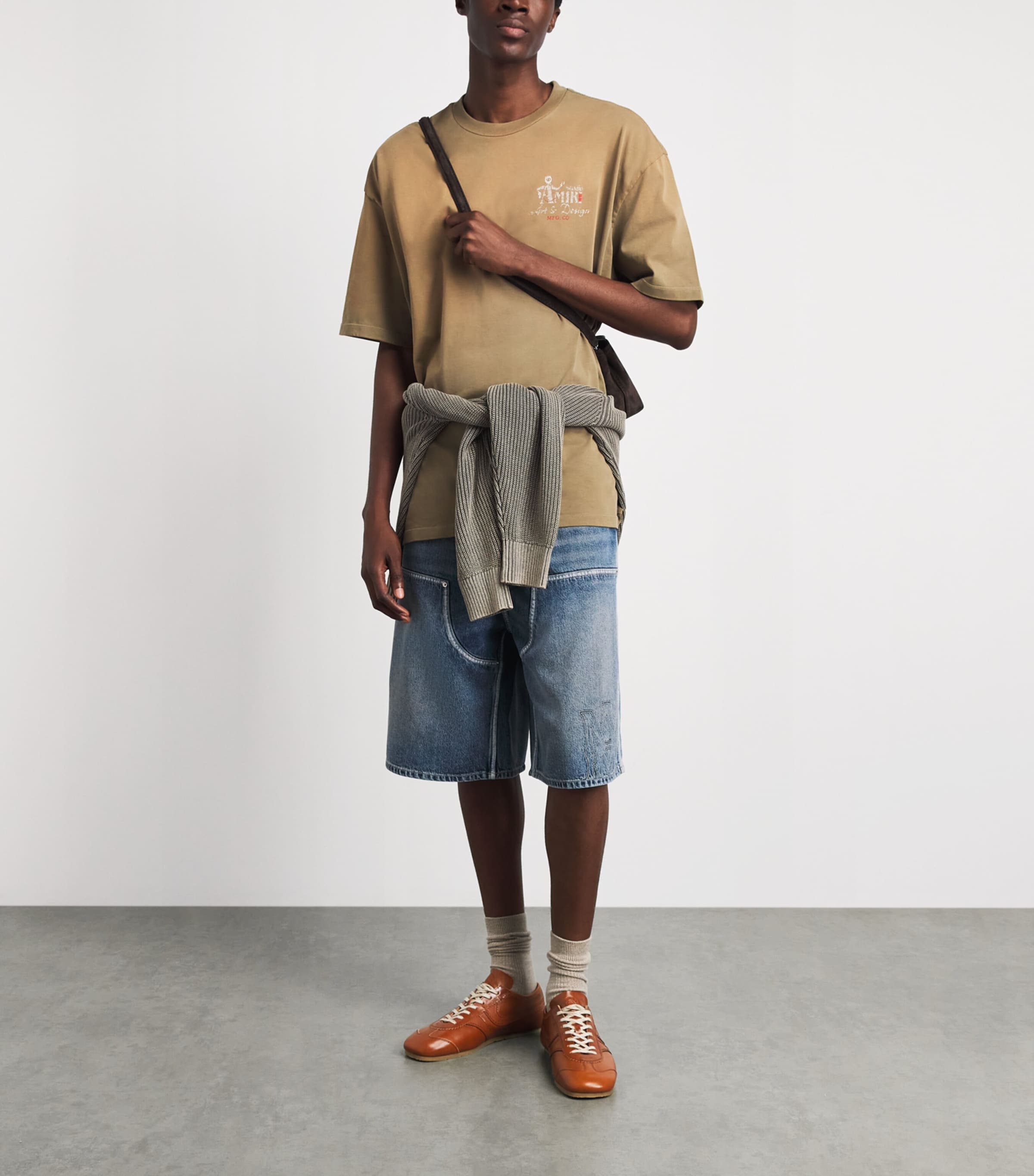 AMIRI Mens MA Carpenter Denim Shorts Pacific Image 2