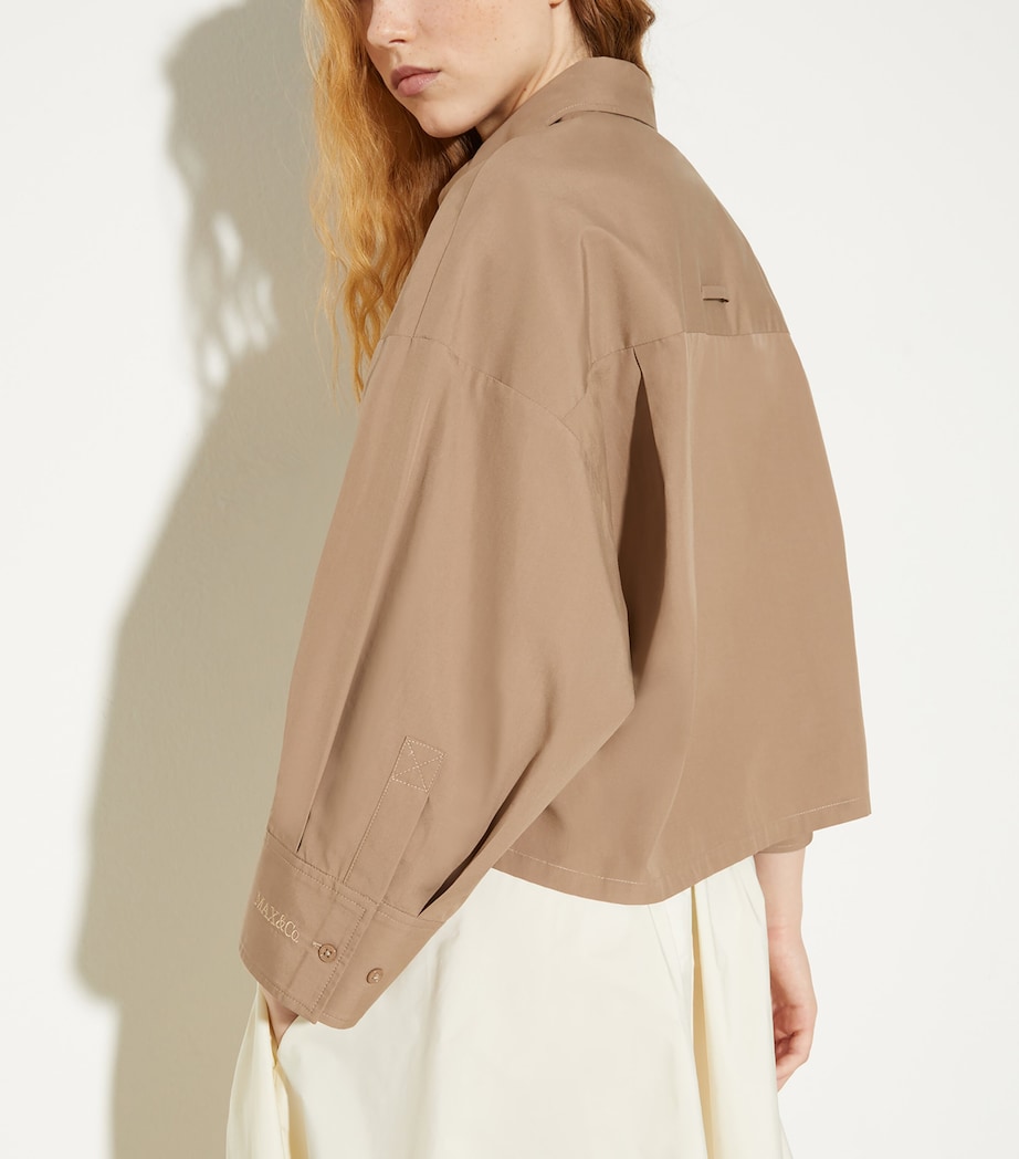 MAX&Co. Womens Cotton Cropped Shirt Turtledove Image 3