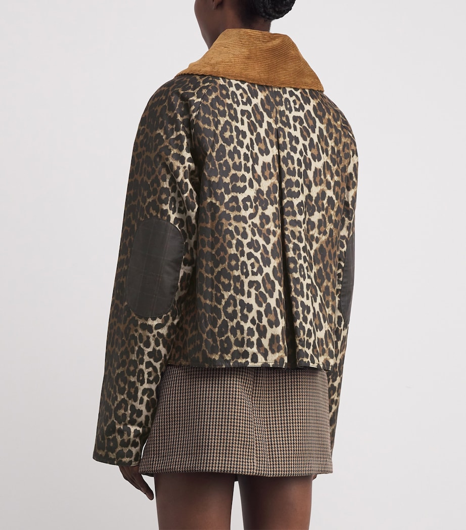 x GANNI Leopard Print Waxed Anorak Jacket LEOPARD PRNT/CLASSIC Image 4