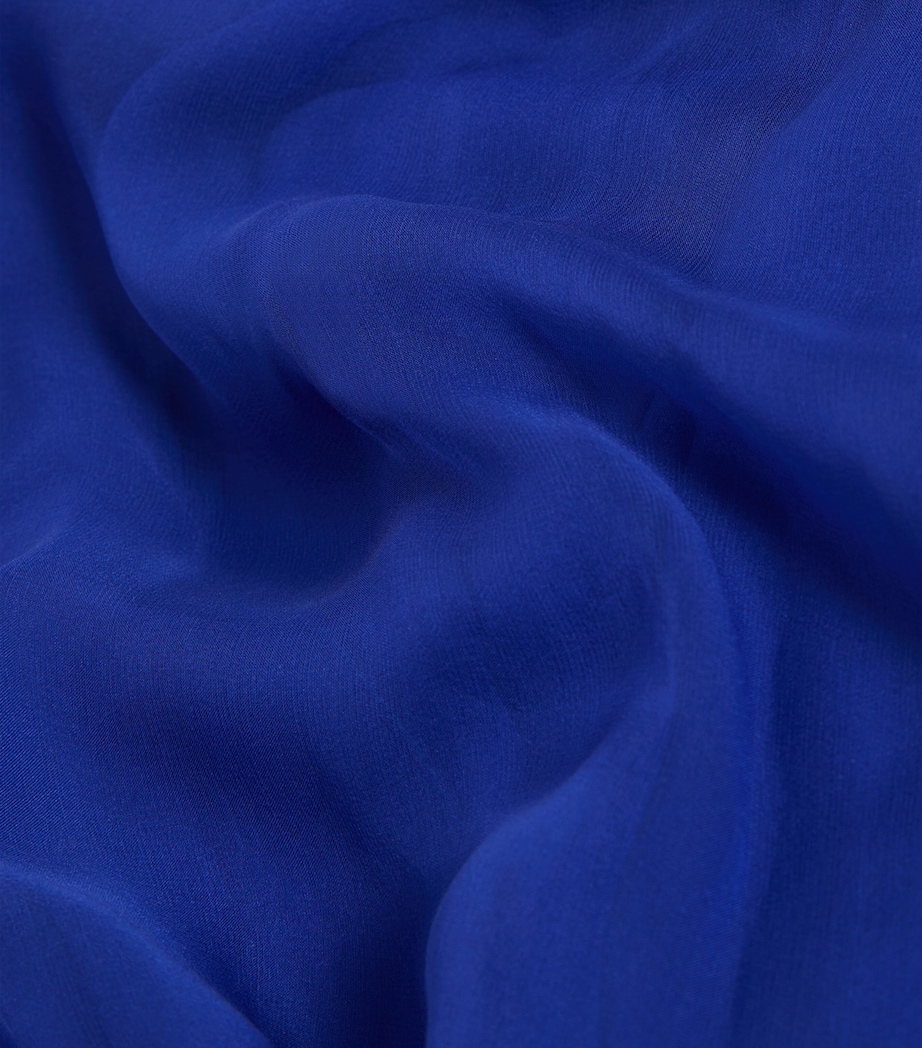 Silk Scarf CORNFLOWER BLUE Image 3