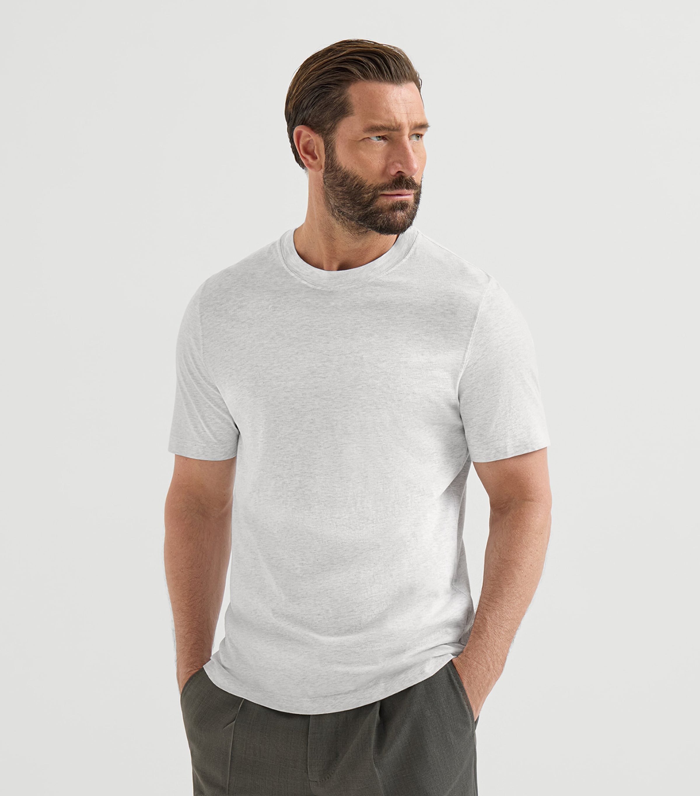 Brunello Cucinelli Mens Cotton Crew-Neck T-Shirt White Image 4
