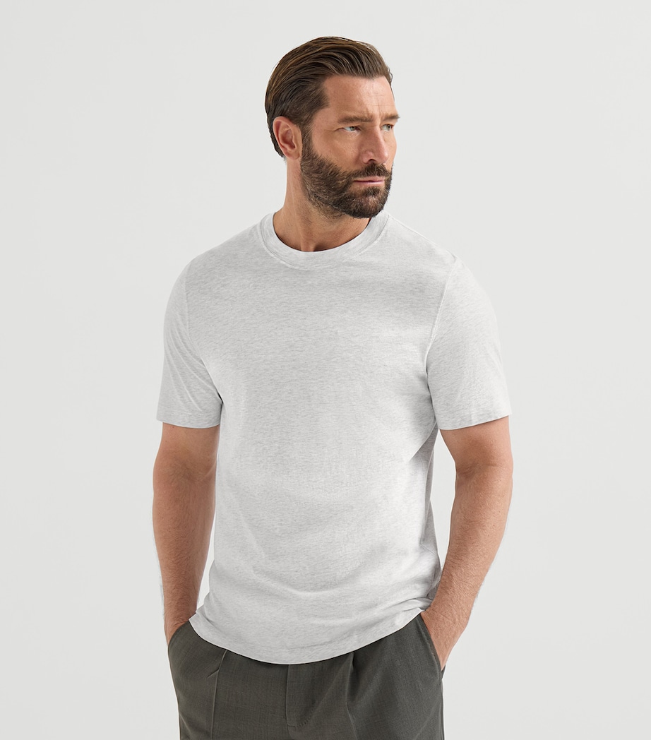 Brunello Cucinelli Mens Cotton Crew-Neck T-Shirt White Image 4