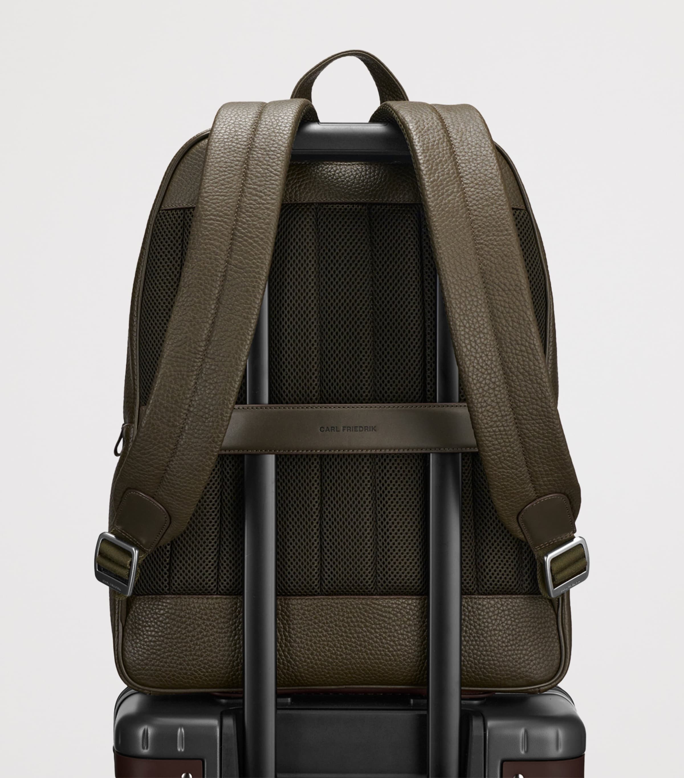 Carl Friedrik Leather Ayrton Backpack Olive Image 6