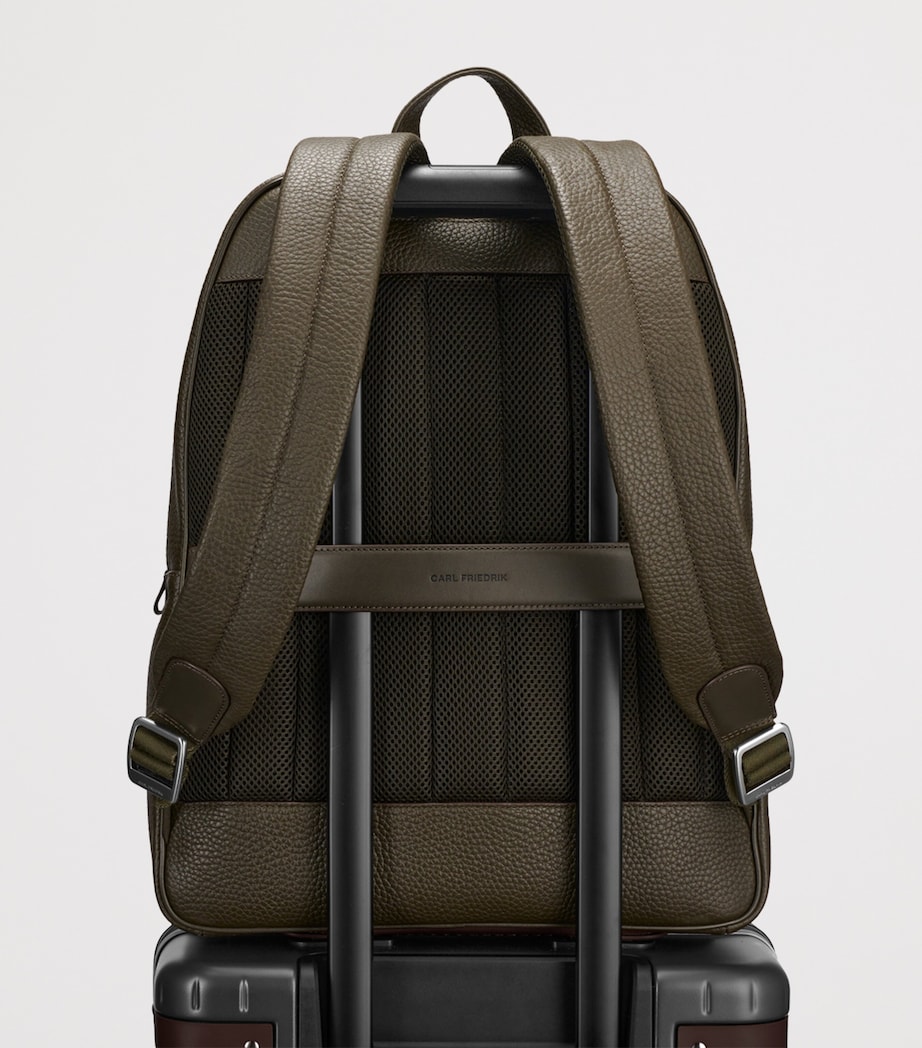 Carl Friedrik Leather Ayrton Backpack Olive Image 6