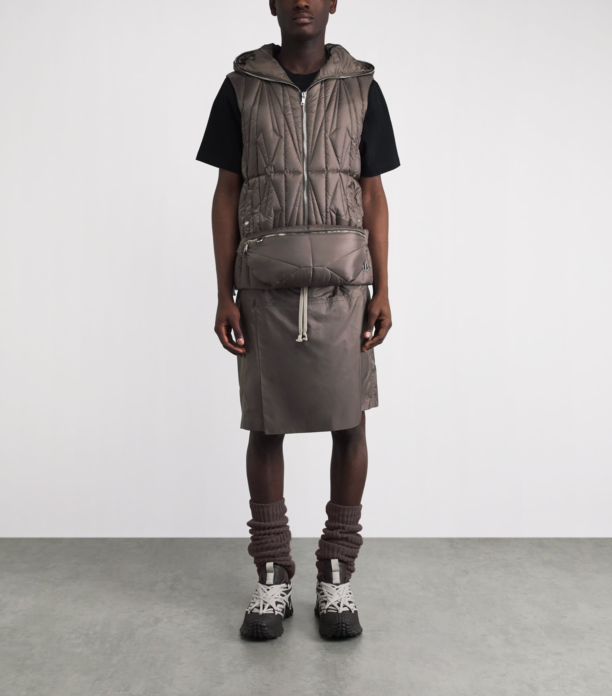 Rick Owens Mens x Moncler Down Geocamo Gilet Dark Dust Image 2
