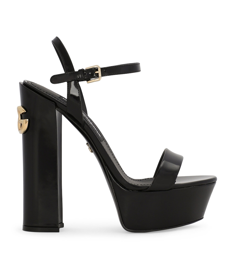 Leather Platform Sandals 105 80999-BLACK Image 1